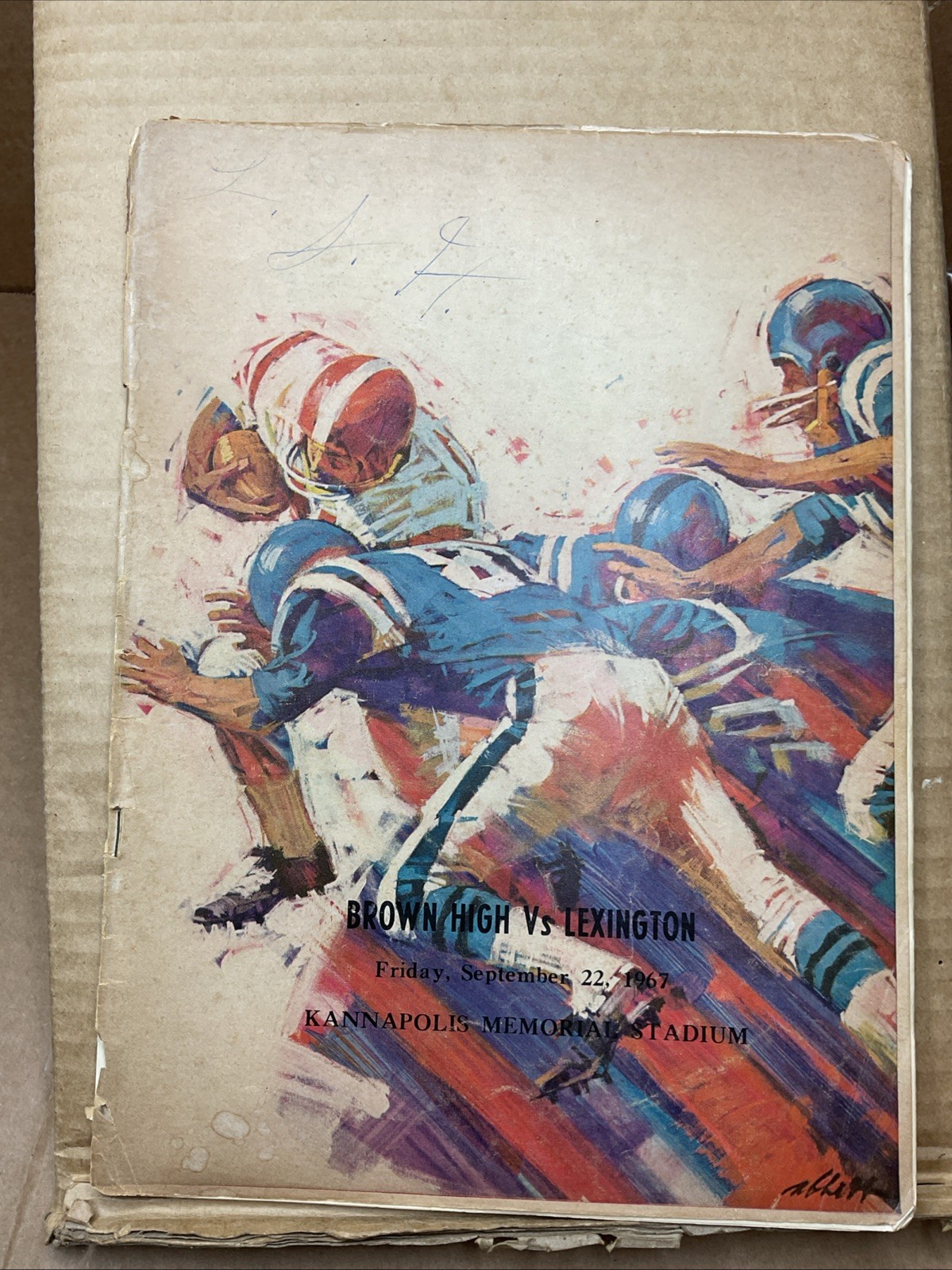 22 Sep 1967 Football Program A.L Brown Vs Lexington High School Nc B69