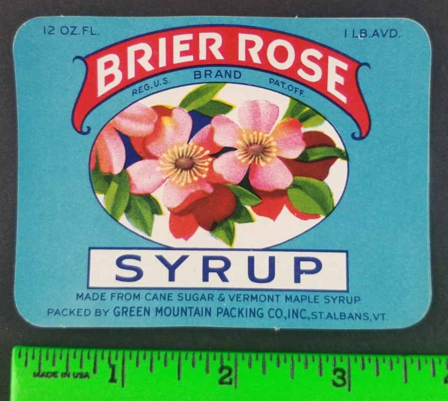 Vintage Brier Rose Syrup Label Card