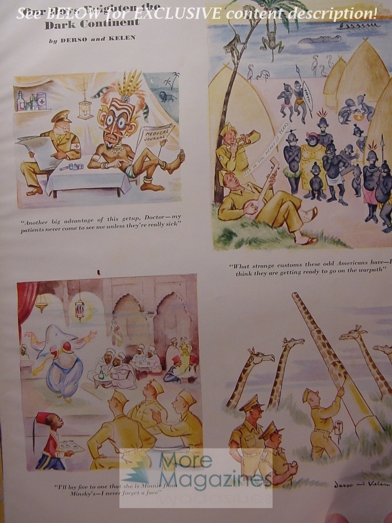BIG lot of CARTOONS from ESQUIRE magazine 1943! WWII Era