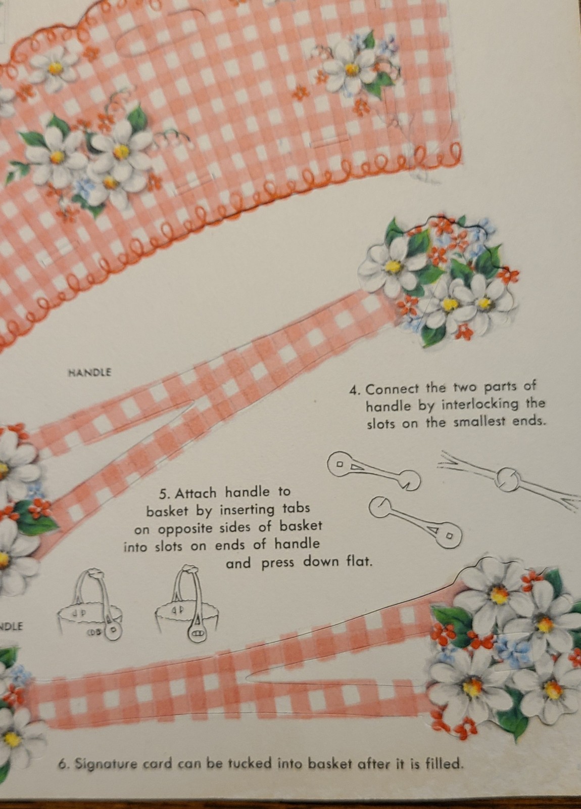 2 Unused Sheets Vintage 1940s Hallmark Pop-Up Paper Craft May Day Baskets Spring