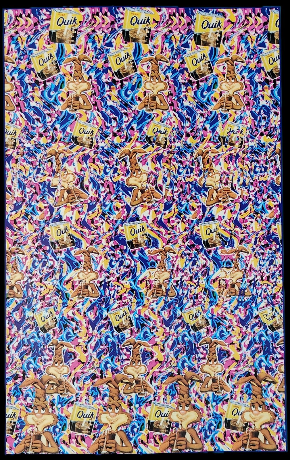 Vintage Bookcover with Magic Eye 3-D Nesquik 90s Nickelodeon 1995 QUIK Rabbit