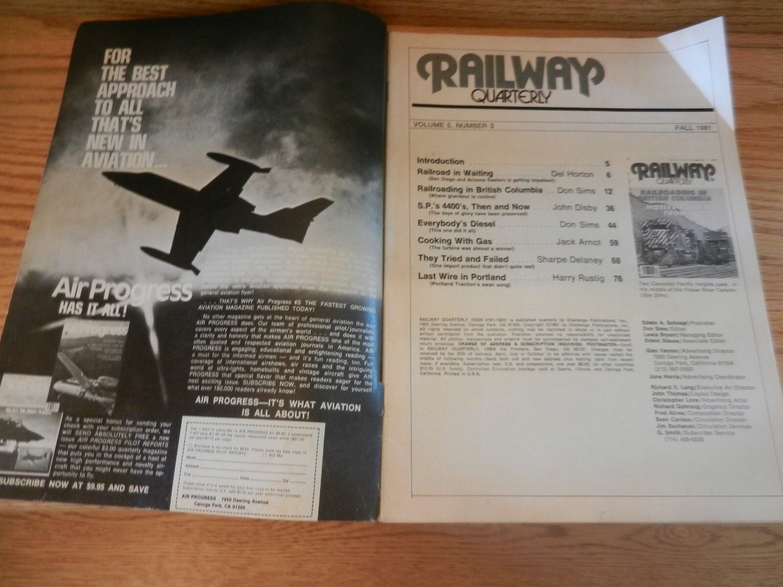 Vintage Railway Quarterly Magazines Fall 1981 & Fall 1983
