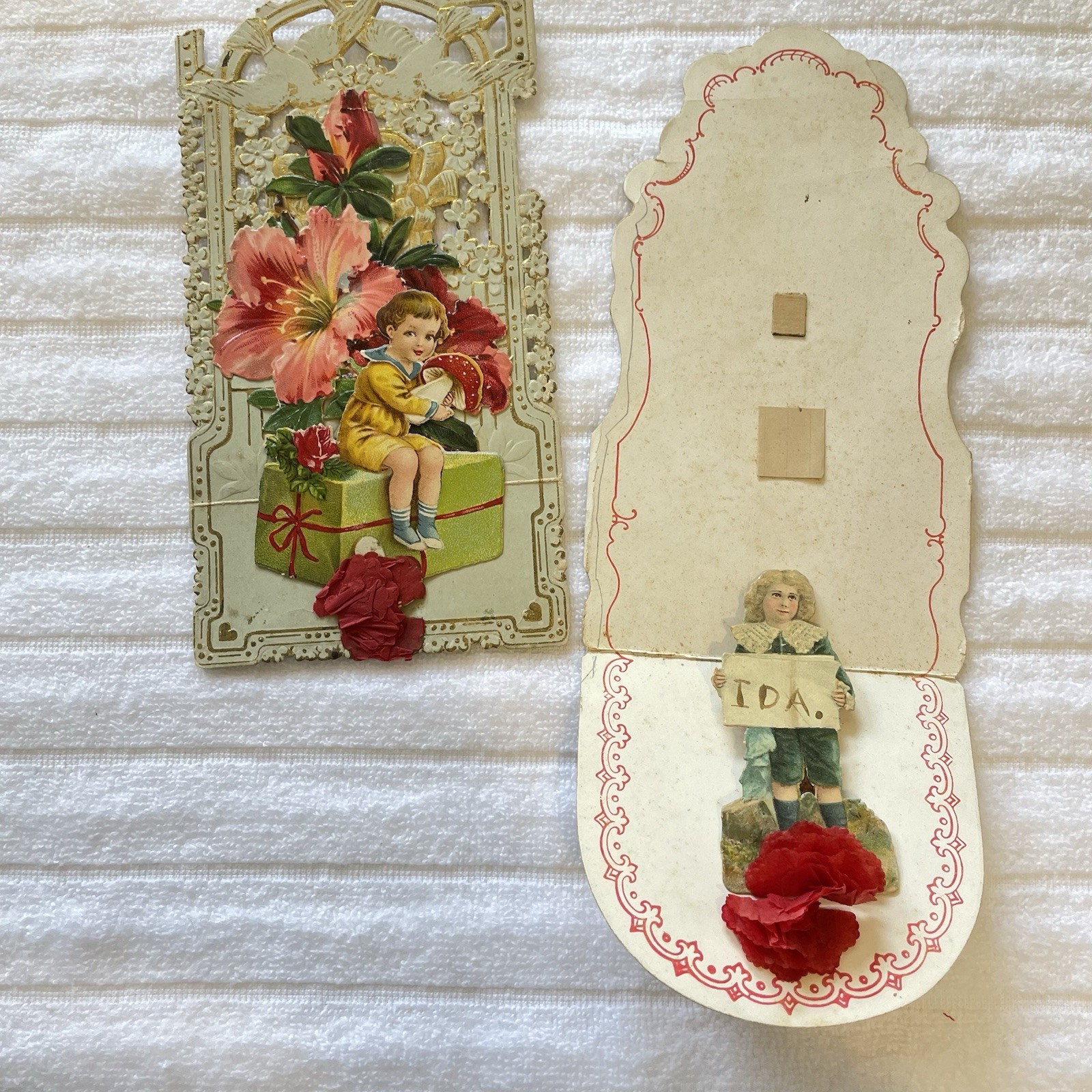 Vintage Embossed German Heart Flowers Love Scrap Die Cut Lot Paper Valentine