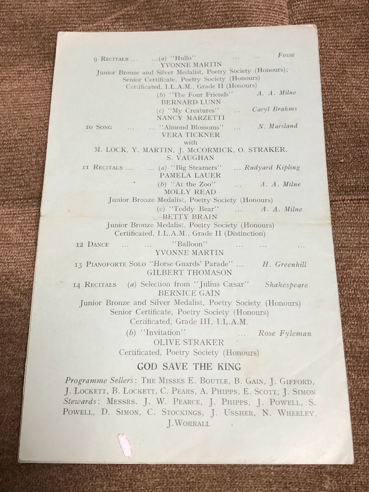 dr barnardo’s homes programme of variety 1936