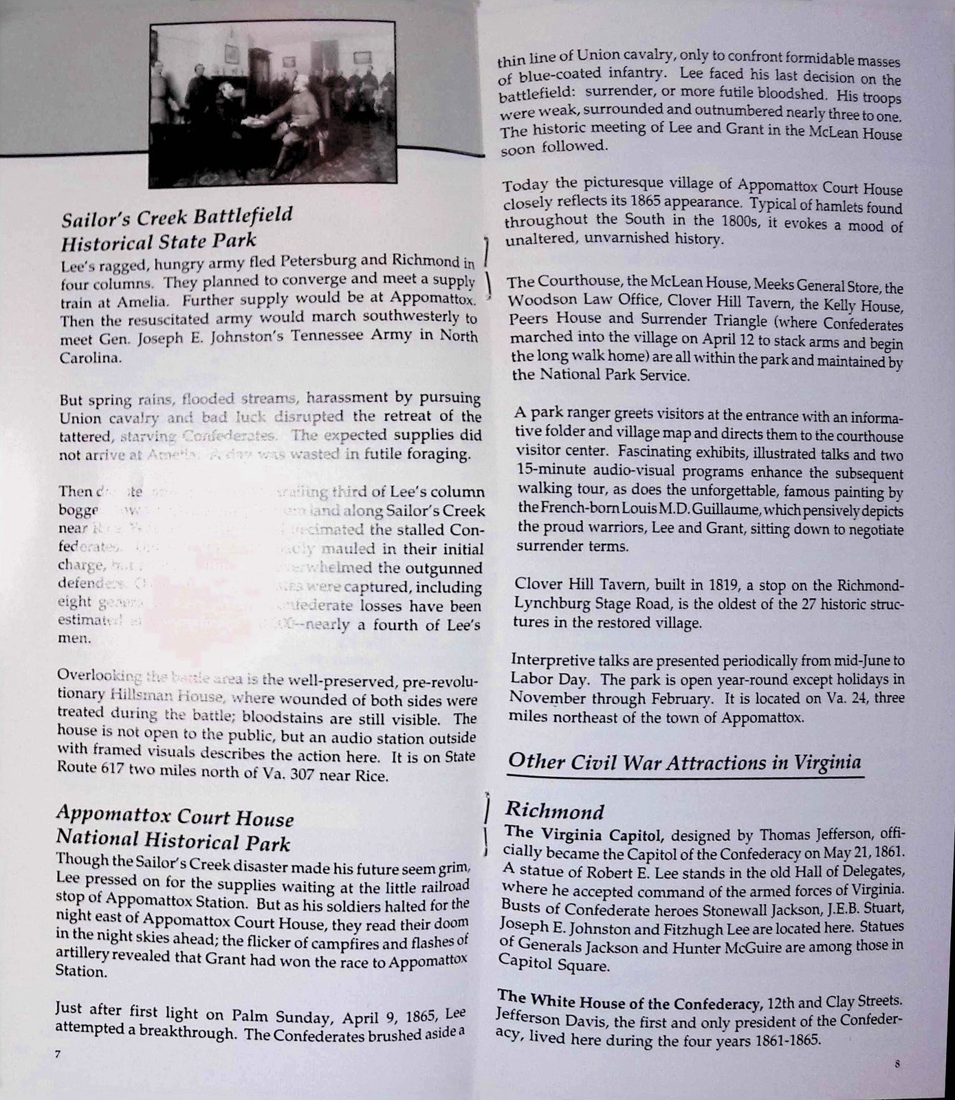 1991 VA Civil War Battlefields Guide Mobil Oil Tourism Booklet Richmond VA