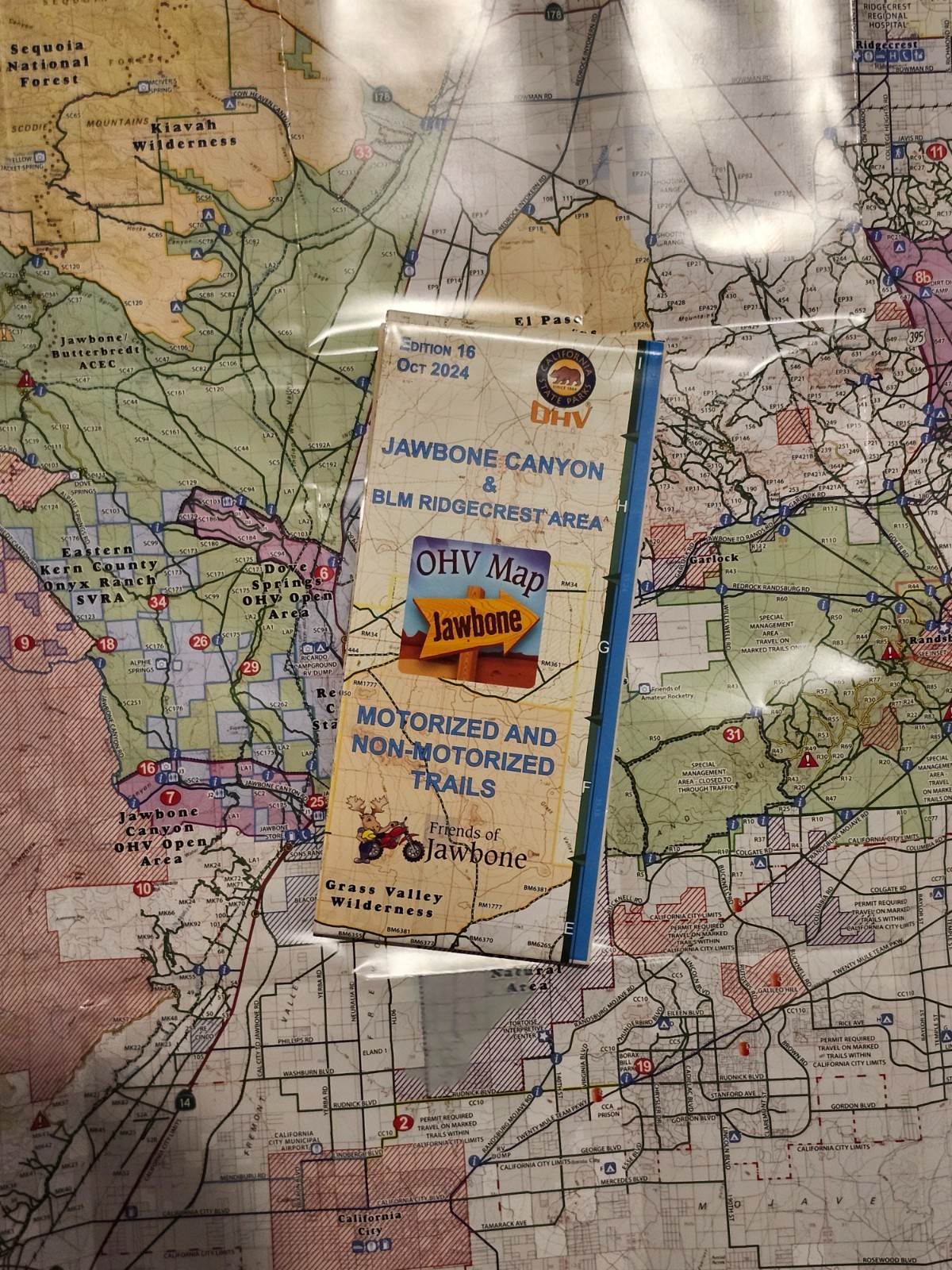 Jawbone Canyon & BLM Ridgecrest Area OHV Off Road 4×4 Motorized & Non-Motor Map