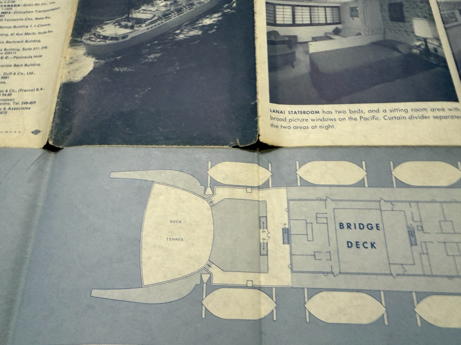 AMERICAN PRESIDENT LINES S.S Roosevelt Ship Cabin & Deck Plan Brochure 1965