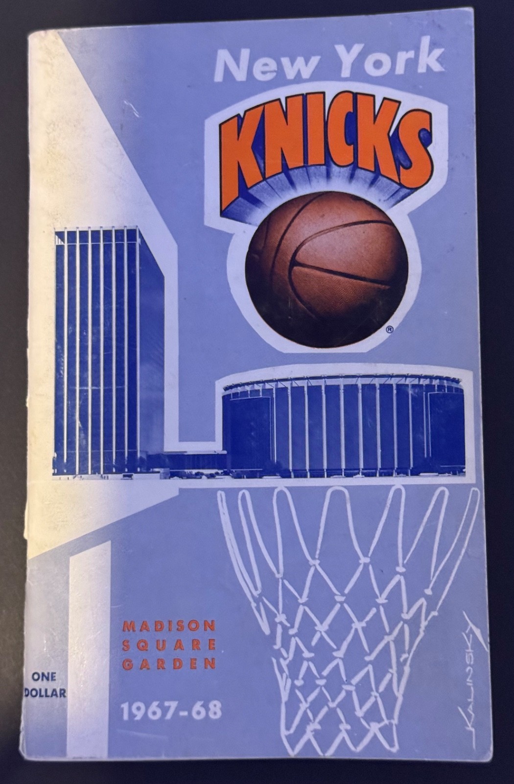 1967-1968 New York Knicks Basketball yearbook Media Guide. Nate Bowman Autograph
