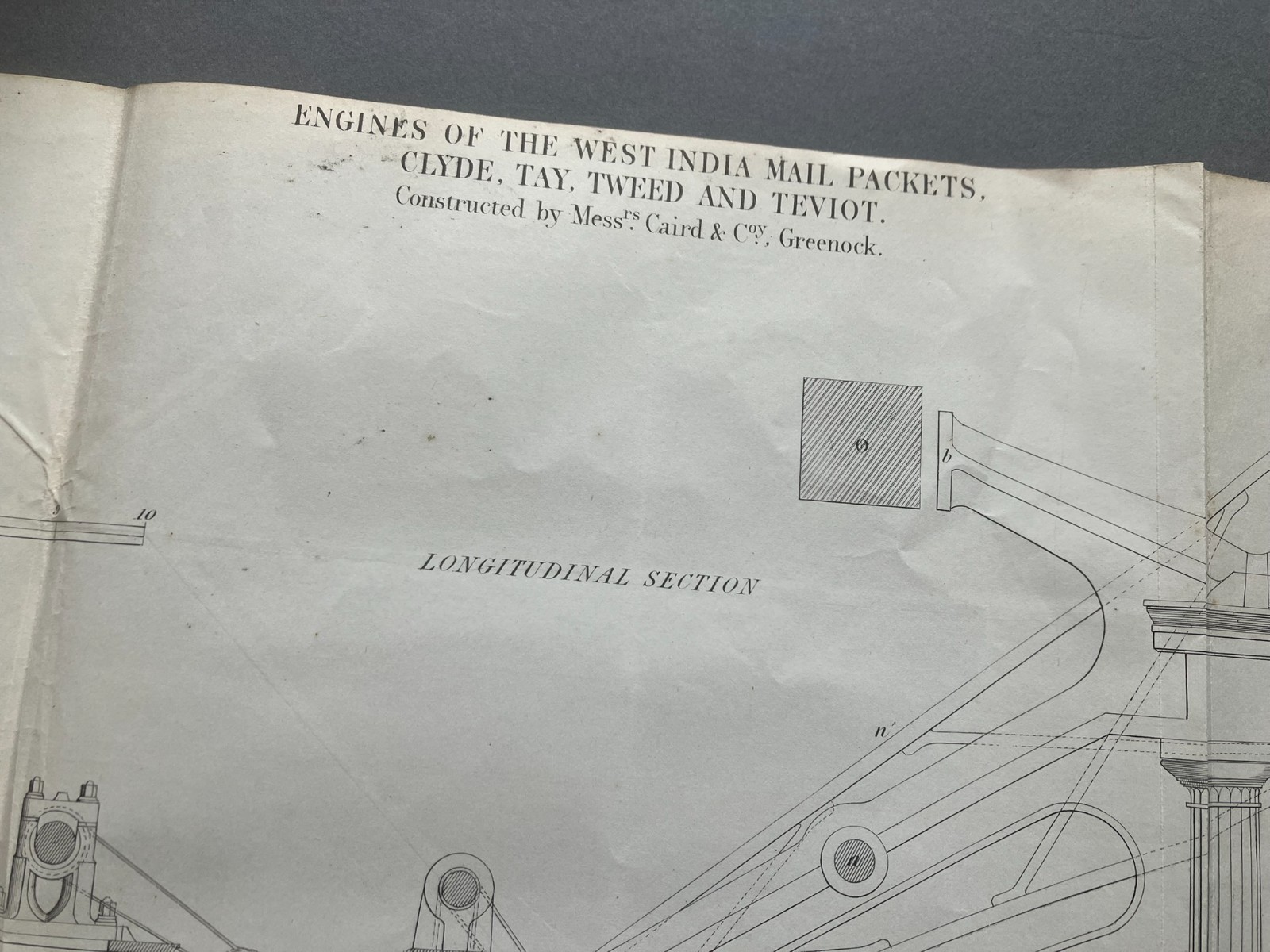 1800s Clyde, Tay, Tweed, and Teviot Packet Ships Steam Engine Diagram