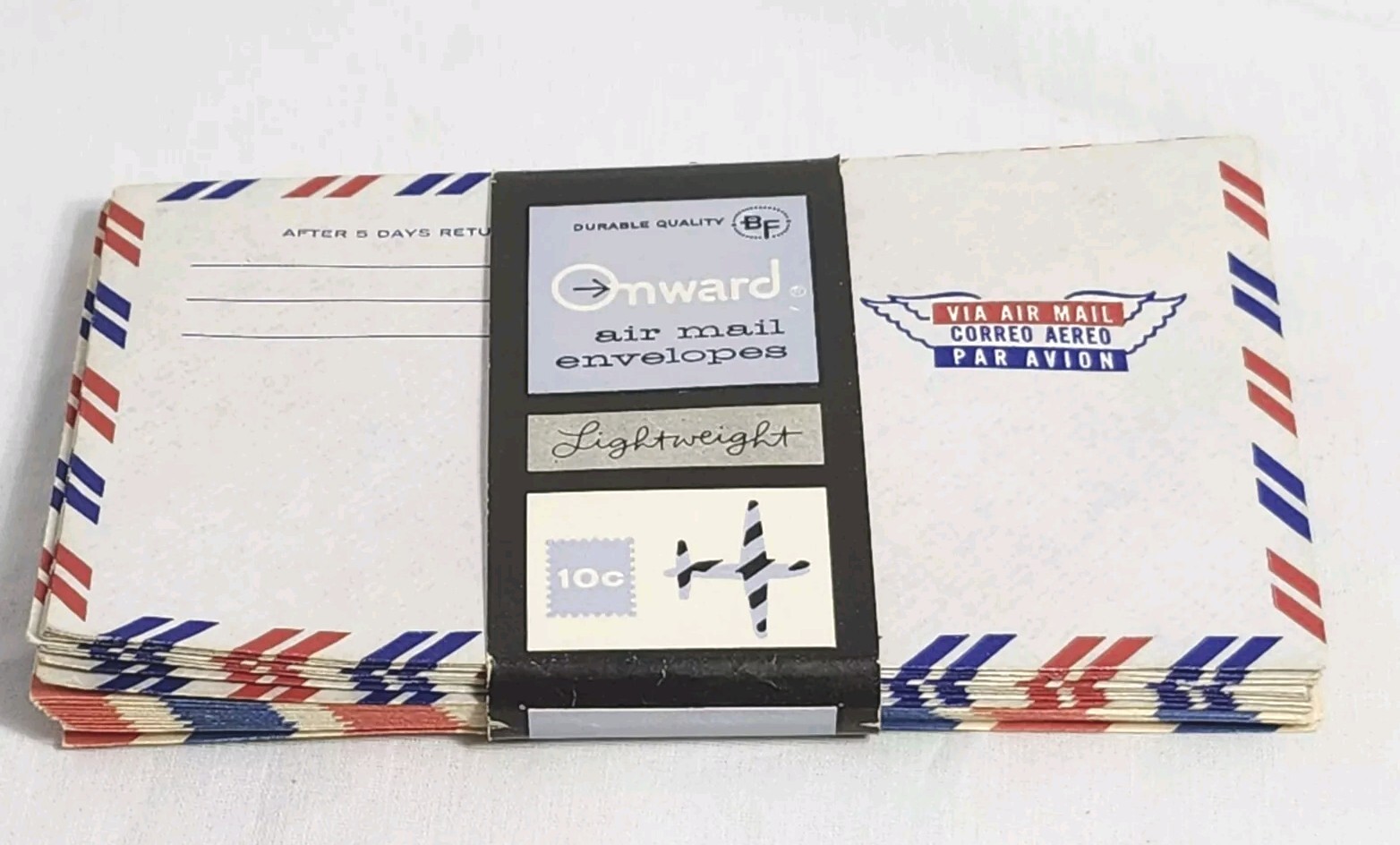 18 VTG Air Mail Envelopes 8 Onward White, 10 Unbranded Ivory -Red Blue Stripes