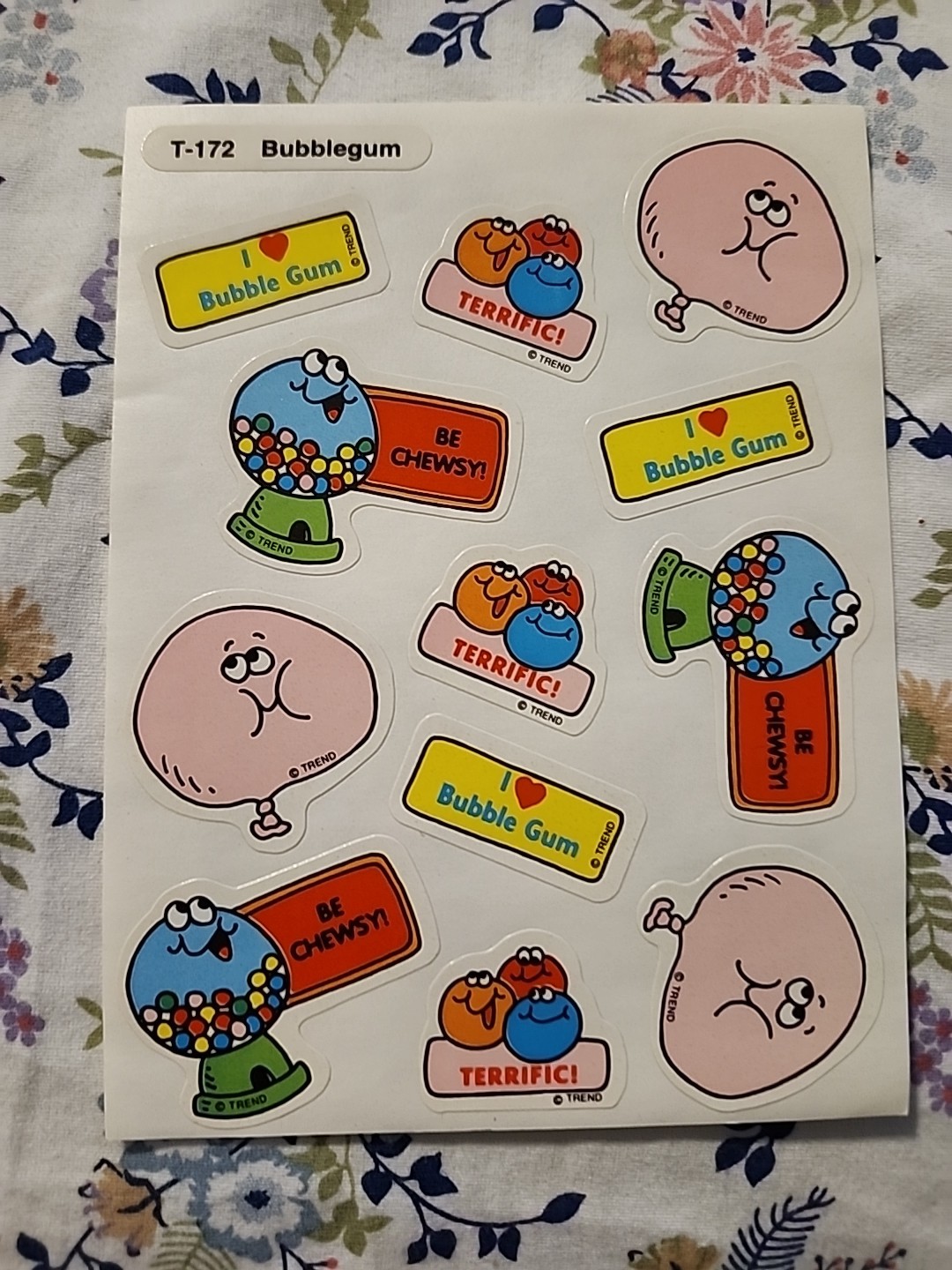BUBBLE GUM Vintage TREND Scratch & Sniff Stinky Sticker Sheet Die Cut Scent RARE