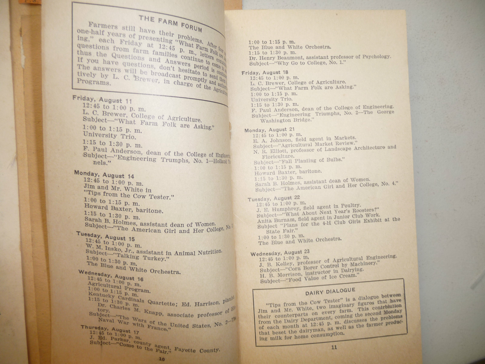 UNIVERSITY OF KENTUCKY RADIO PROGRAMS 1933 VEVAY INDIANA NRA CARD JOLIET IL
