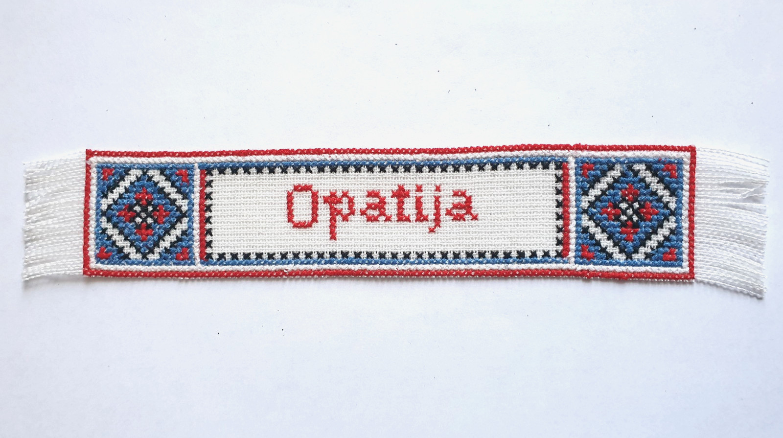 Opatija Croatia Embroidery Bookmark Primorje-Gorski Kotar Croatian Souvenir RARE
