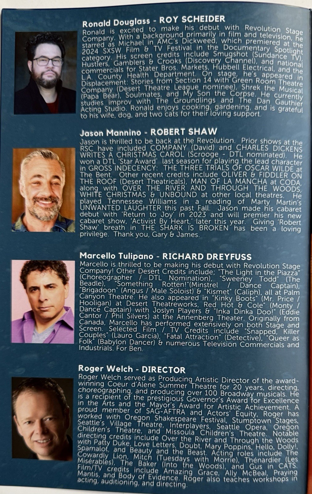 The Shark Is Broken Playbill Revolution Stage Palm Springs – 2025 Ian Shaw Jaws
