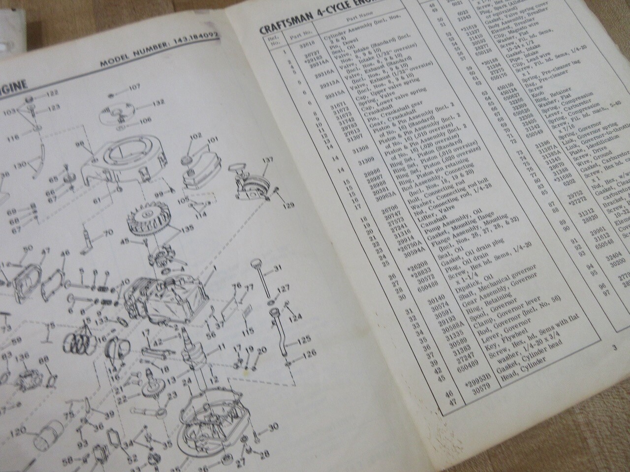 1967 Owners Part List Sears Roebuck Craftsman Engine (b)