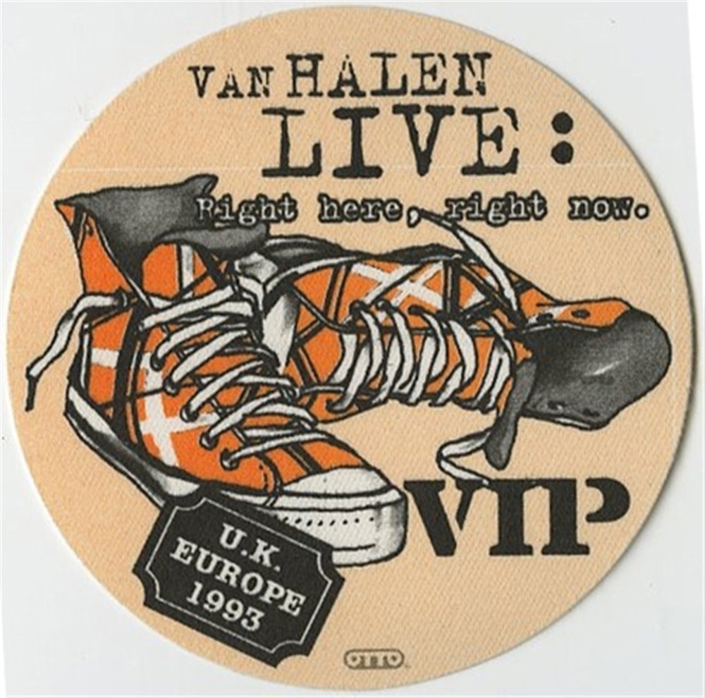Van Halen 1993 Right Here Right Now concert tour VIP Backstage Pass