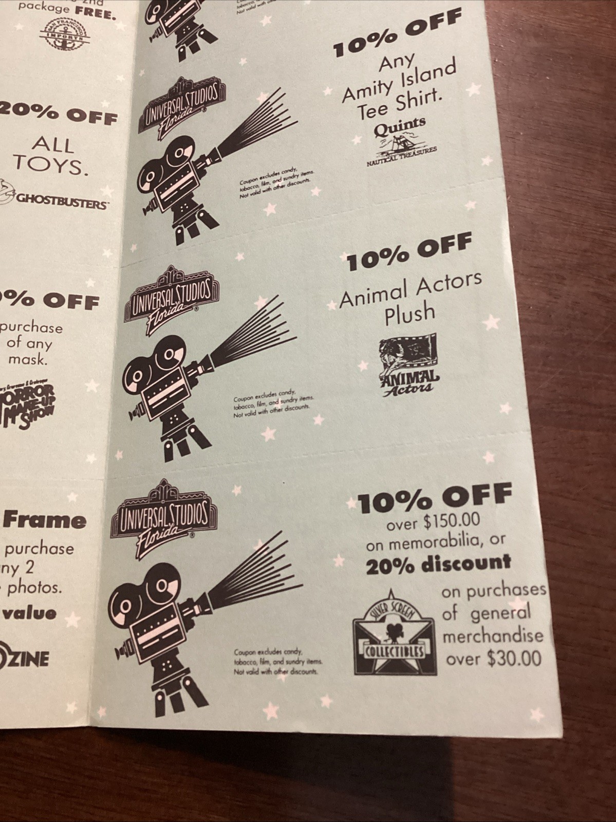 Universal Studios Coupon Book 1991 Early Discounts Rare
