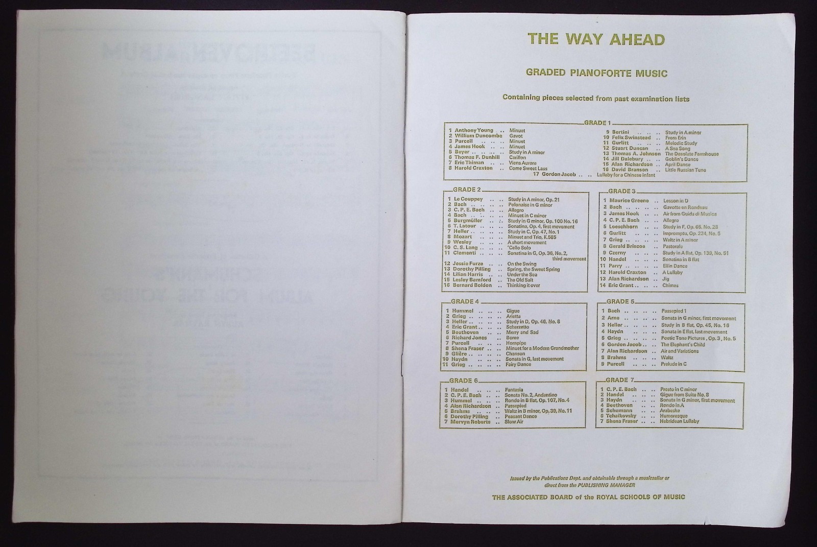 Royal Schools of Music Pianoforte Examinations 1979 Grade 6 List B
