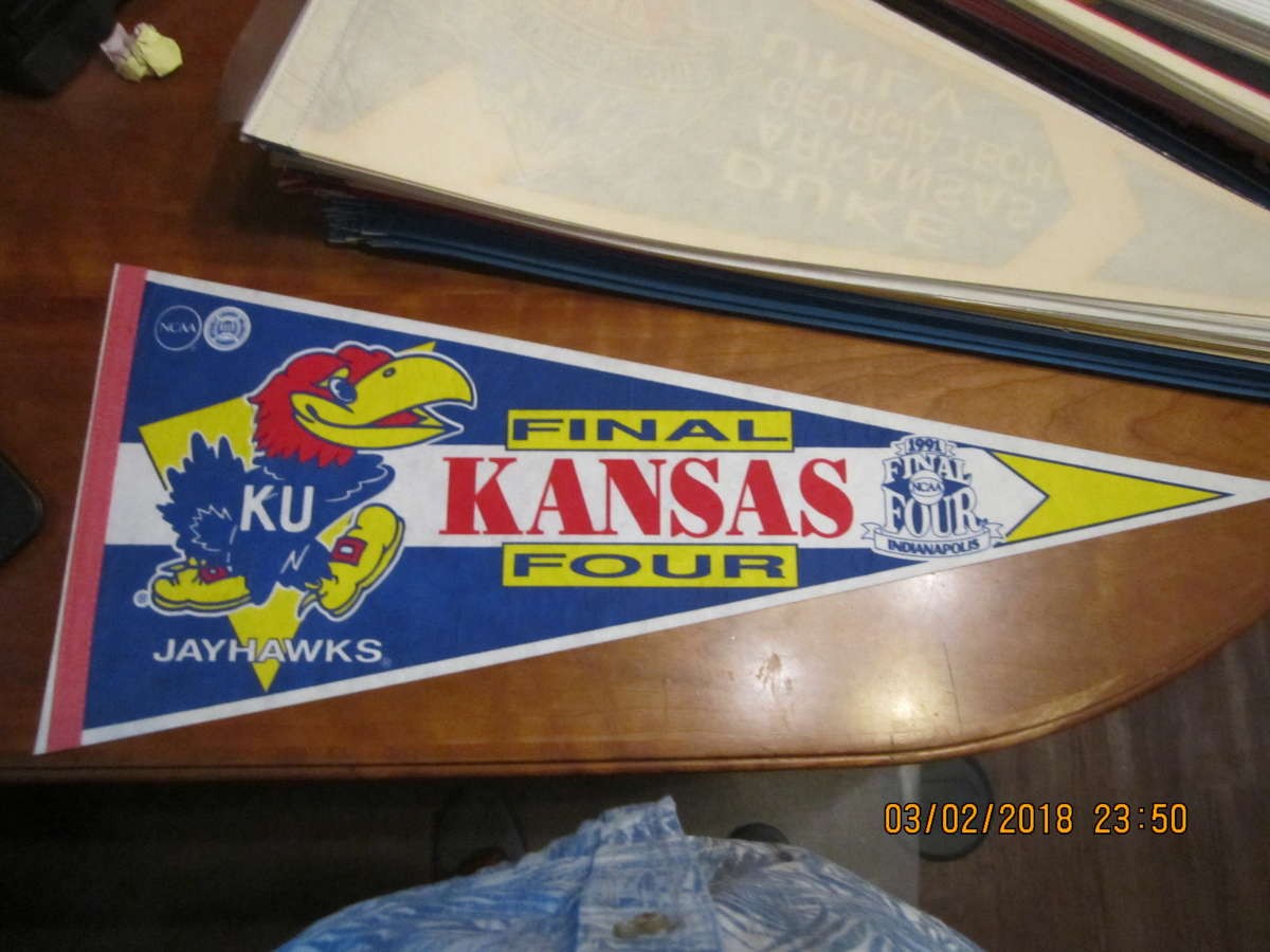 1991 Kansas NCAA Basketball championship Pennant bx3