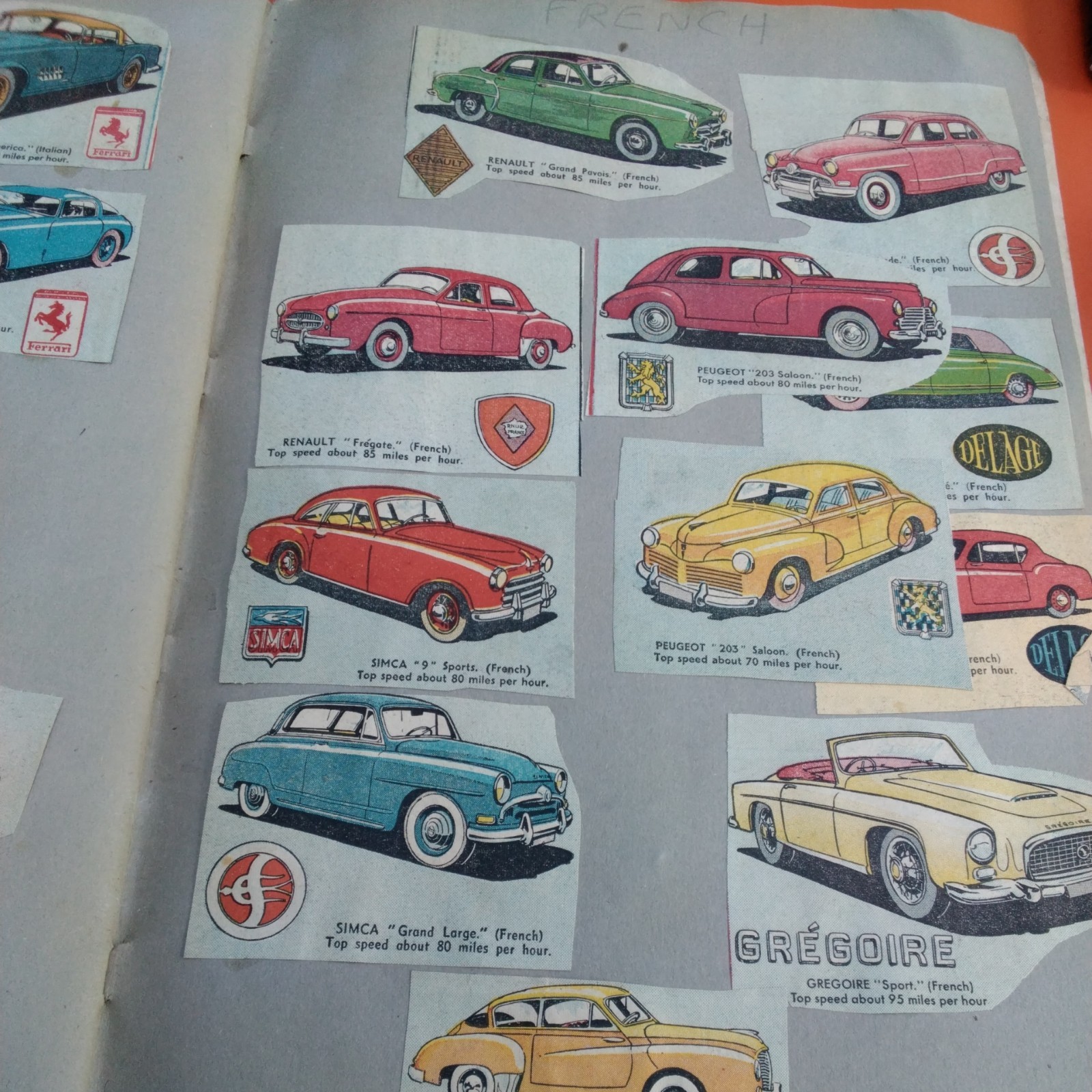 Vintage Retro 1950-60s Scrap Book Album Eagle Comic Classic Cars Cutouts Rare