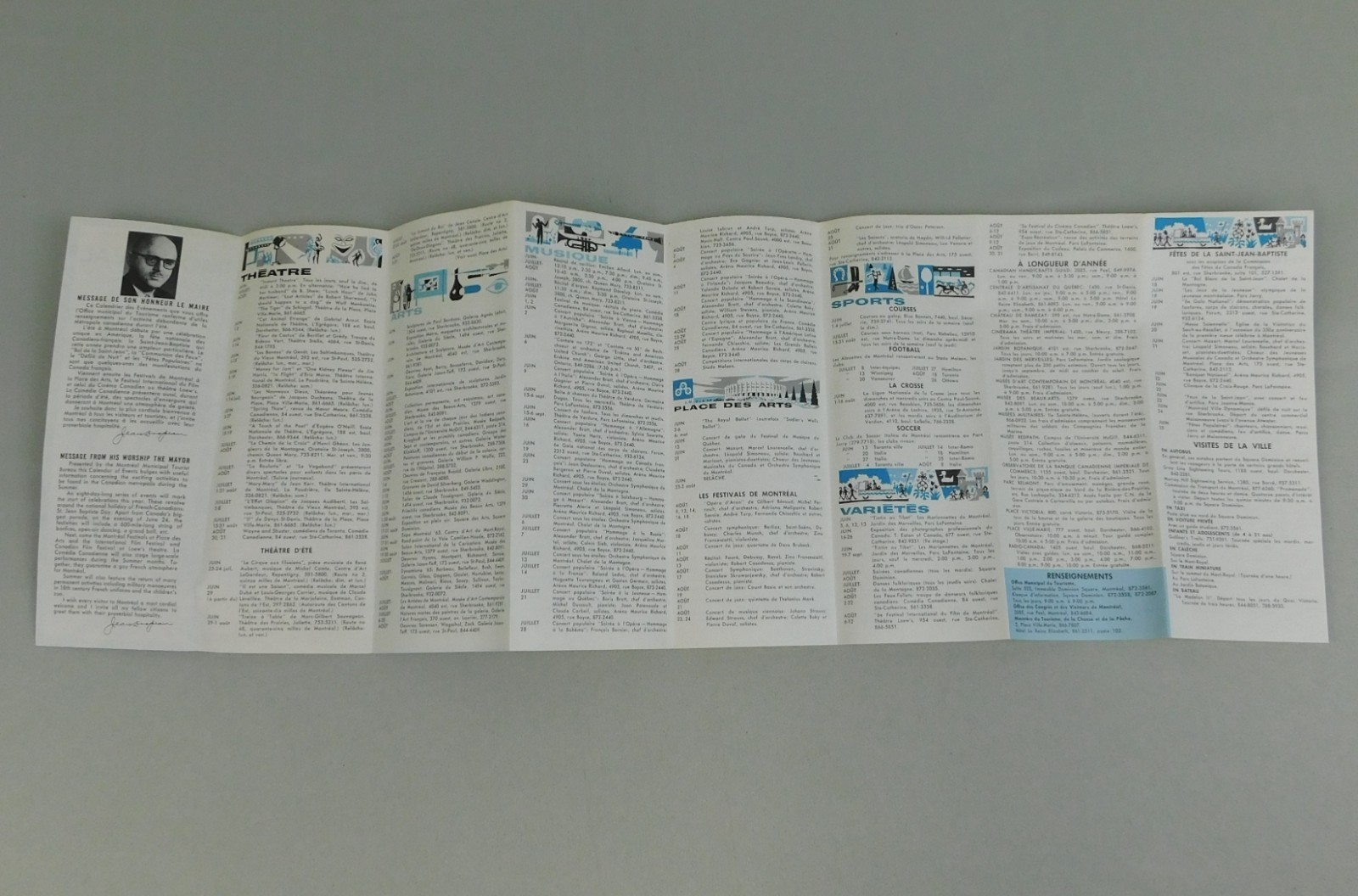 Vintage 1965 Montreal Calendar of Events Tourist Travel Brochure