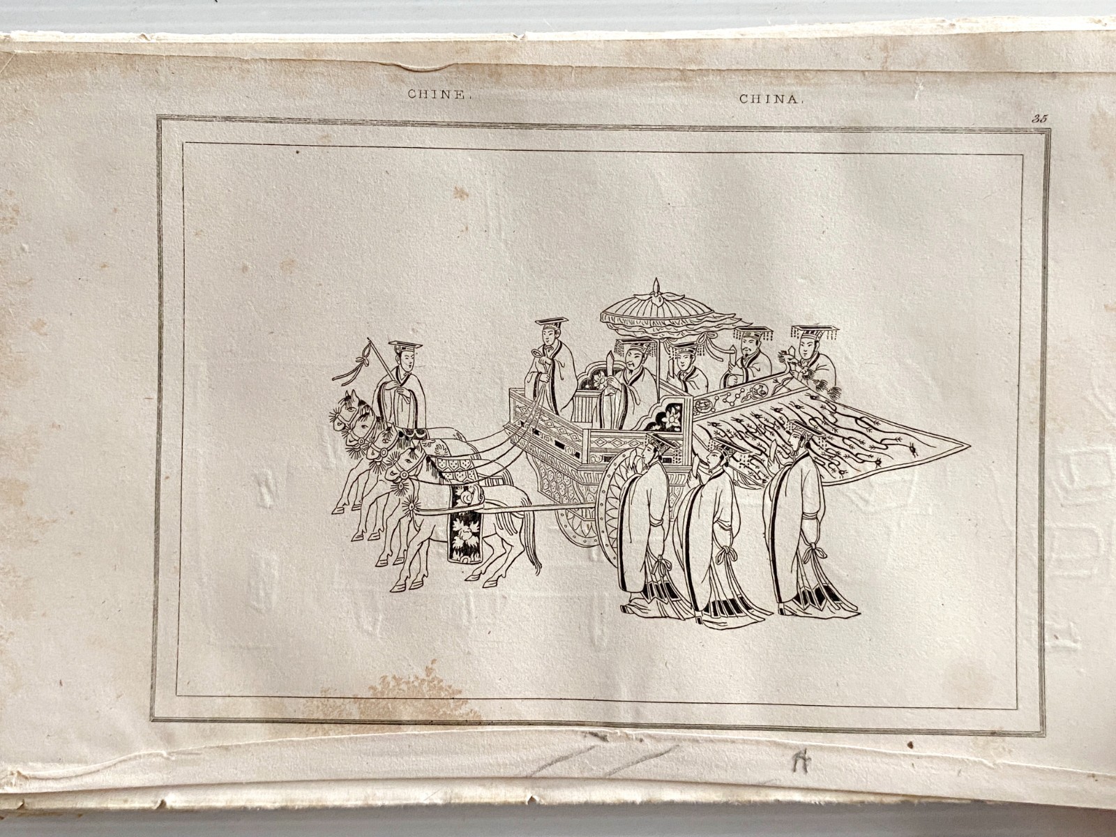 Lithograph China “Chariot Of The Emperor”