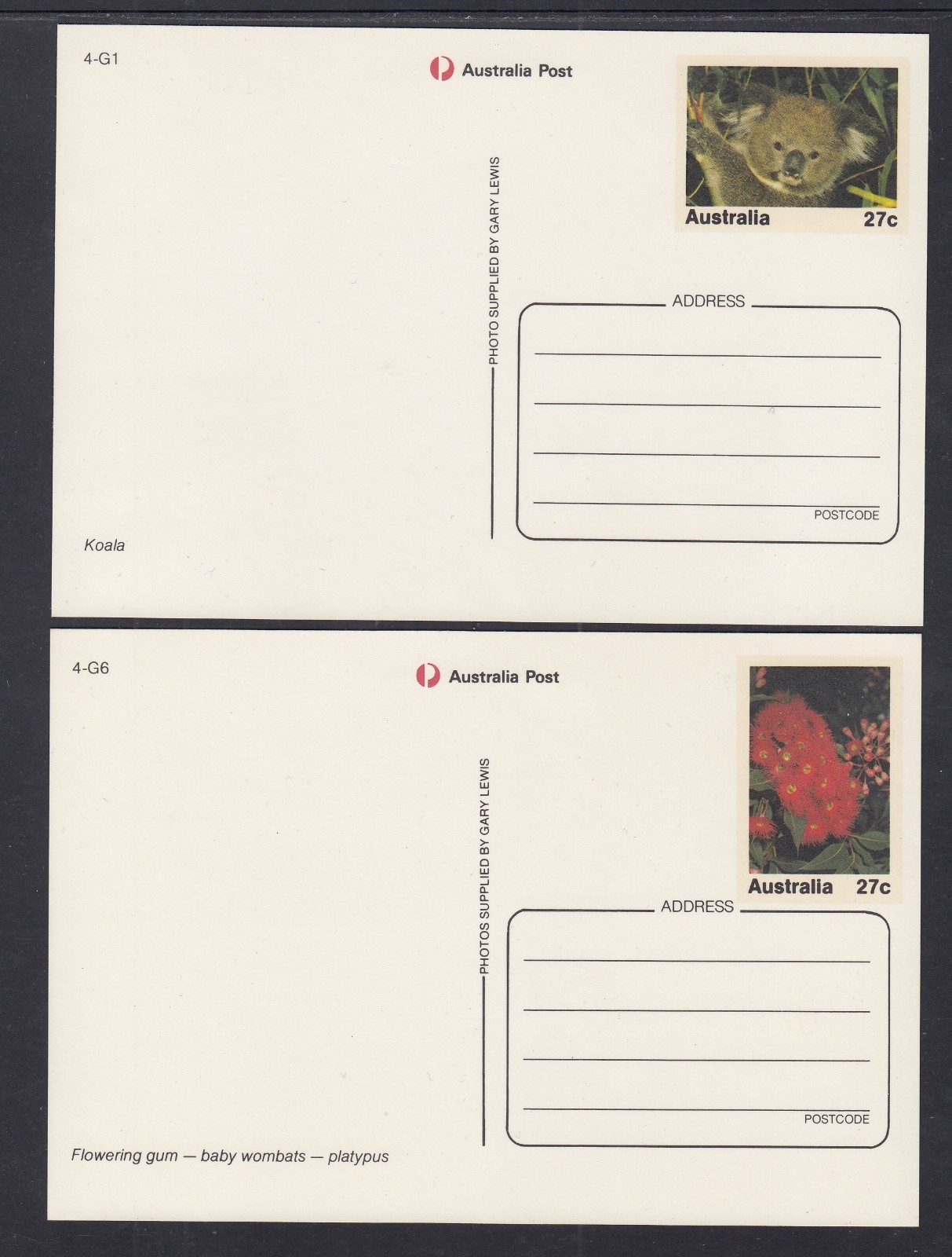 Australia Post Natural Heritage Collection Postcards Series 1V – 6 Cards unused