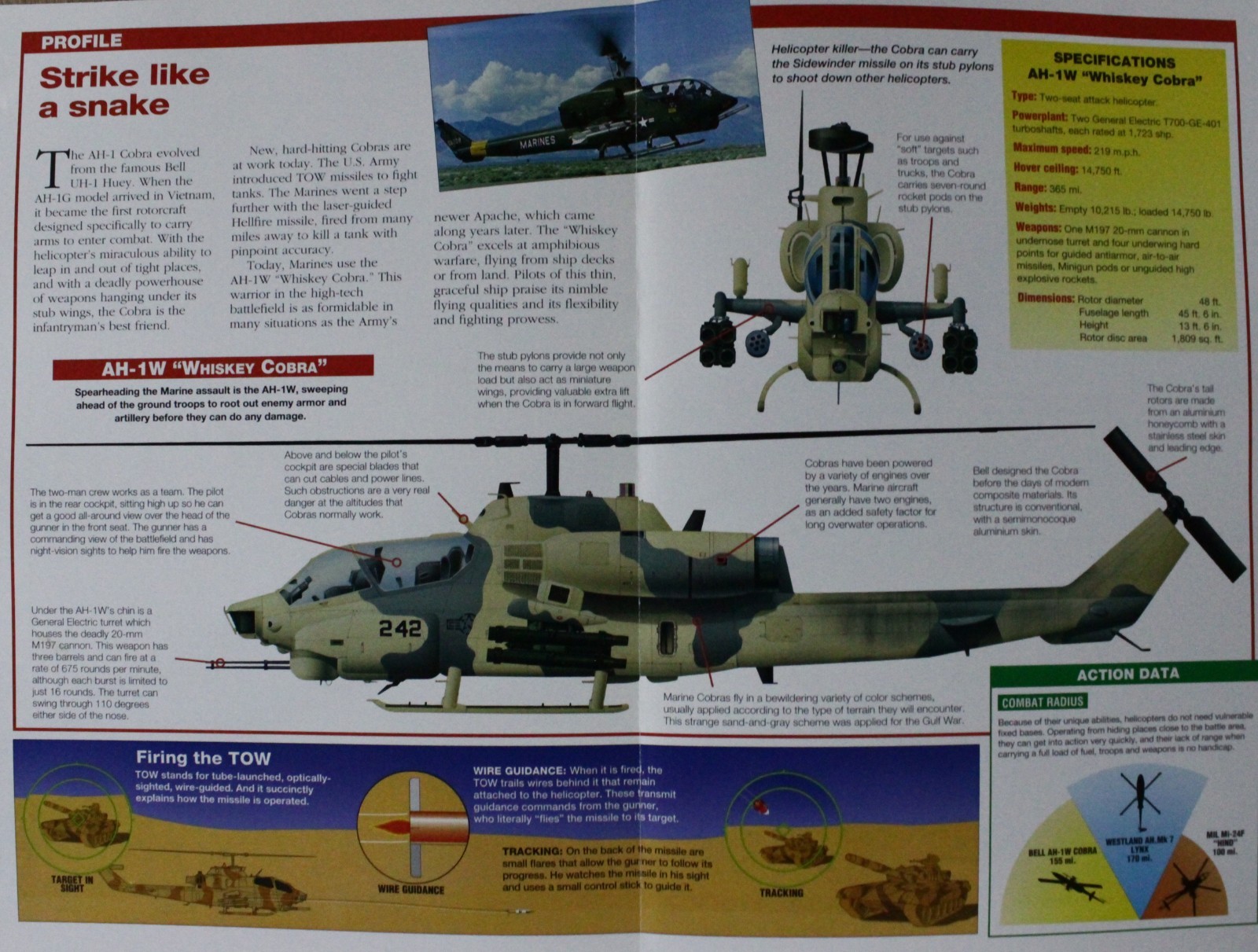 Bell AH-1 AH 1 Whiskey Cobra Helicopter Picture Brochure Pamphlet Out of Print