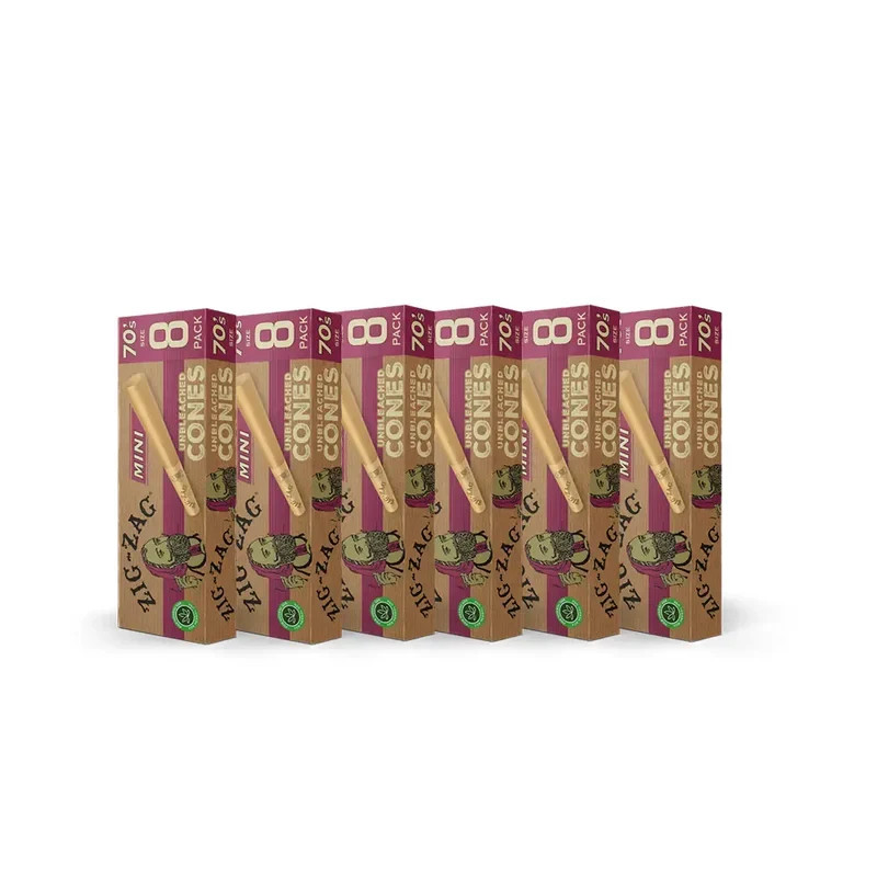 Zig-Zag 70’s Ultra Thin Mini Unbleached Pre Rolled Cones – 6 Pack | Best Price!