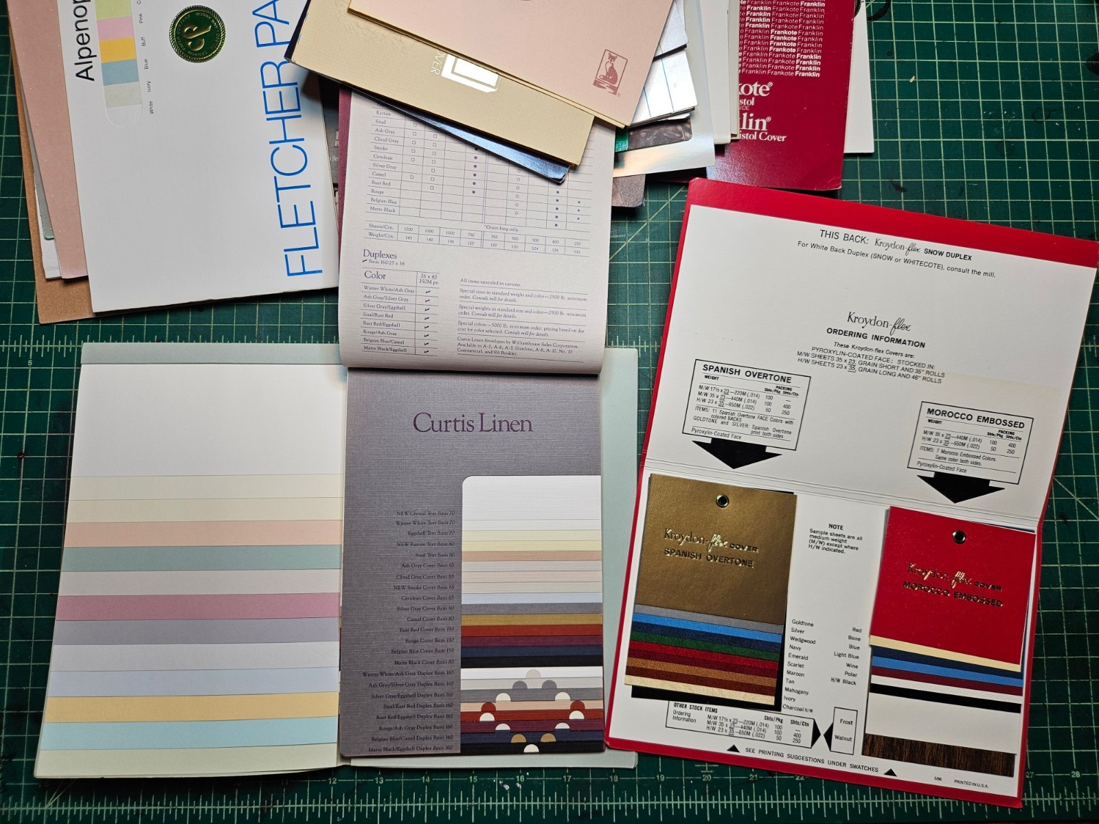Paper Swatches 80s 1980s Sample Books Printing Swatch Lot For Letterpress Offset