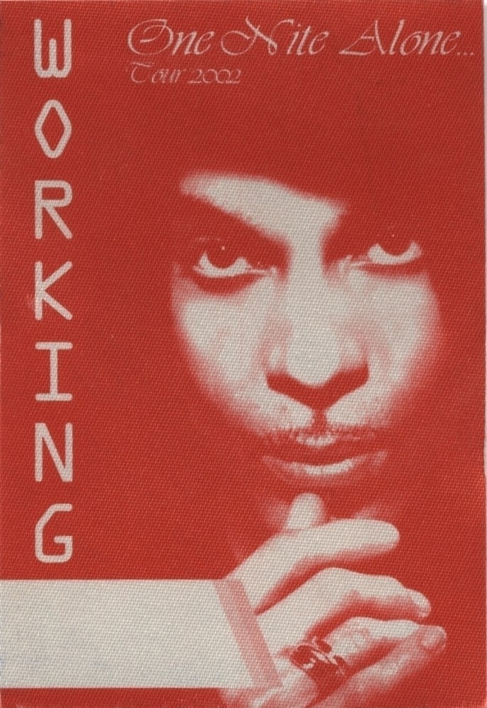 Prince 2002 One Nite Alone concert tour collectible Working Crew Backstage Pass