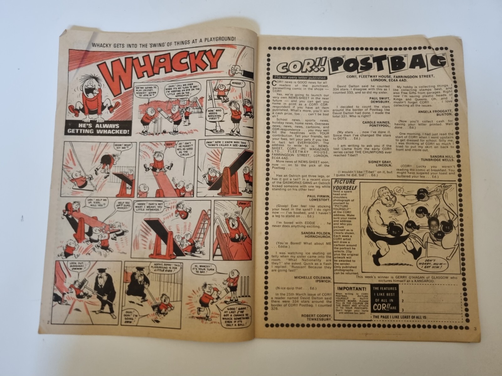 Cor!! Comic IPC Magazines British Weekly Comic 8th July 1972