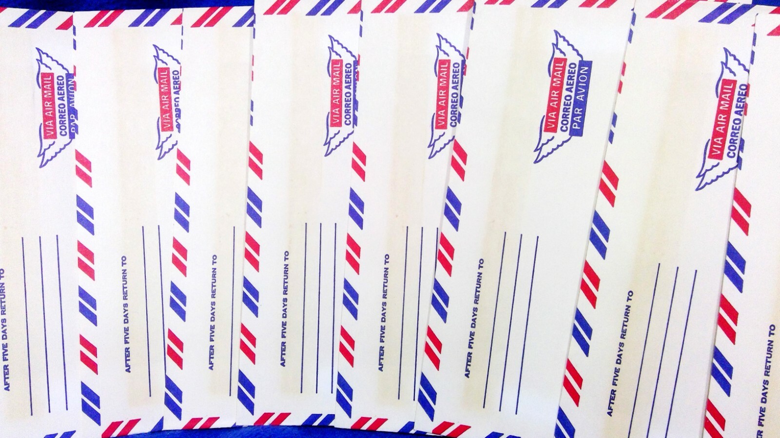 Vintage VIA AIR MAIL Red White And Blue Envelops #12