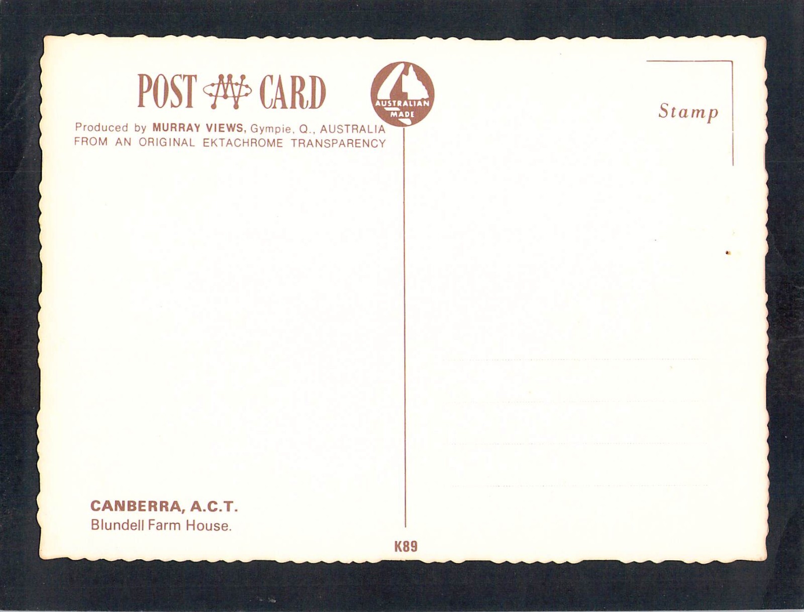 F3286 Australia ACT Blundells Farmhouse Did You Know MV postcard