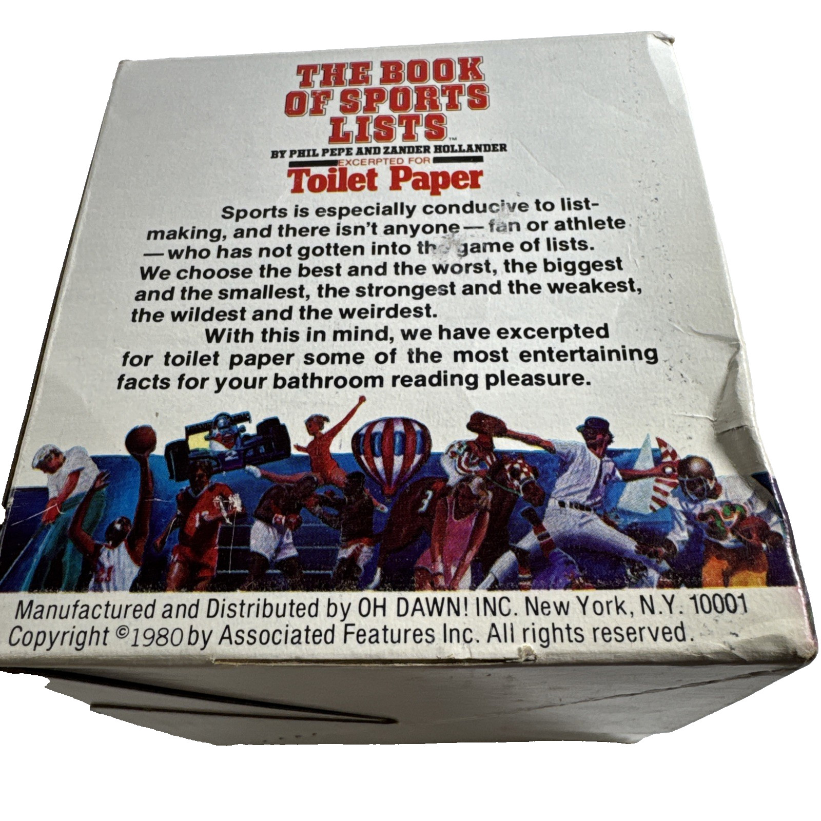 NOS Novelty Toilet Paper Vintage 80s The Book Of Sports Lists READ PLEASE!