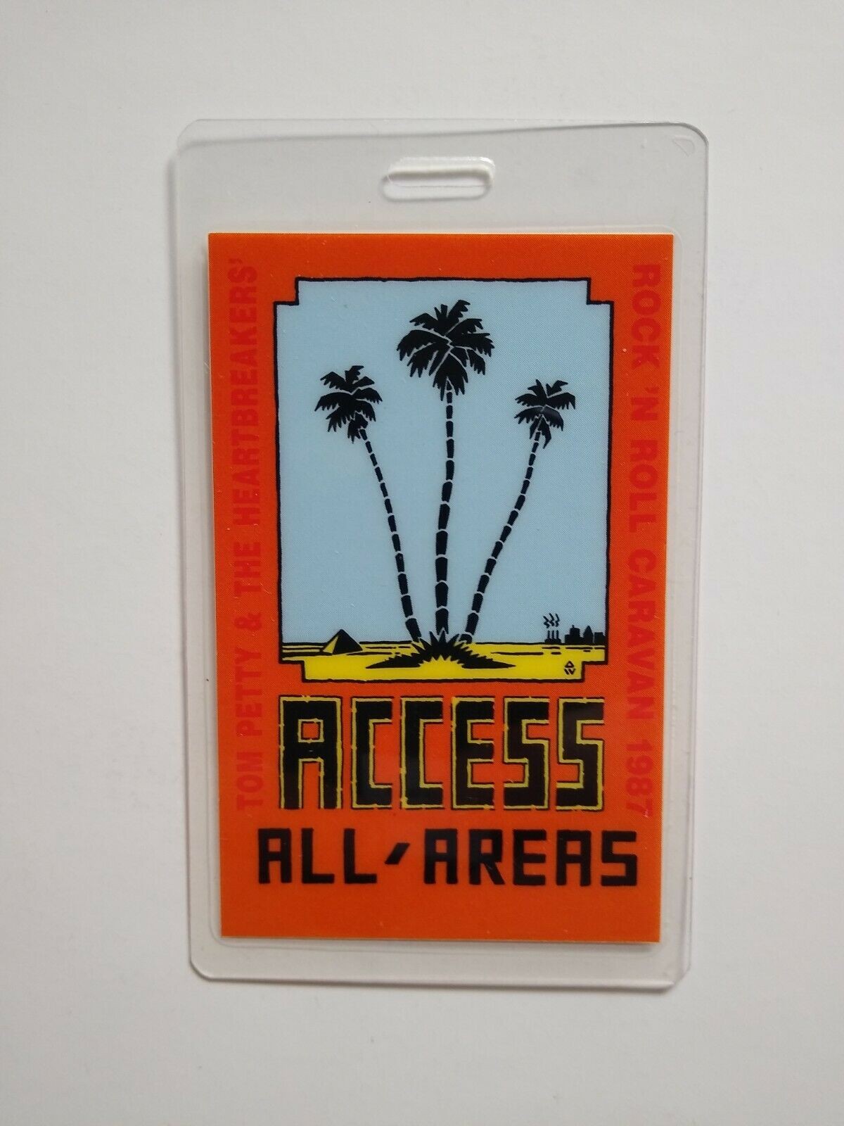 Tom Petty And The Heartbreakers Backstage Pass Laminated Original 1987 Caravan