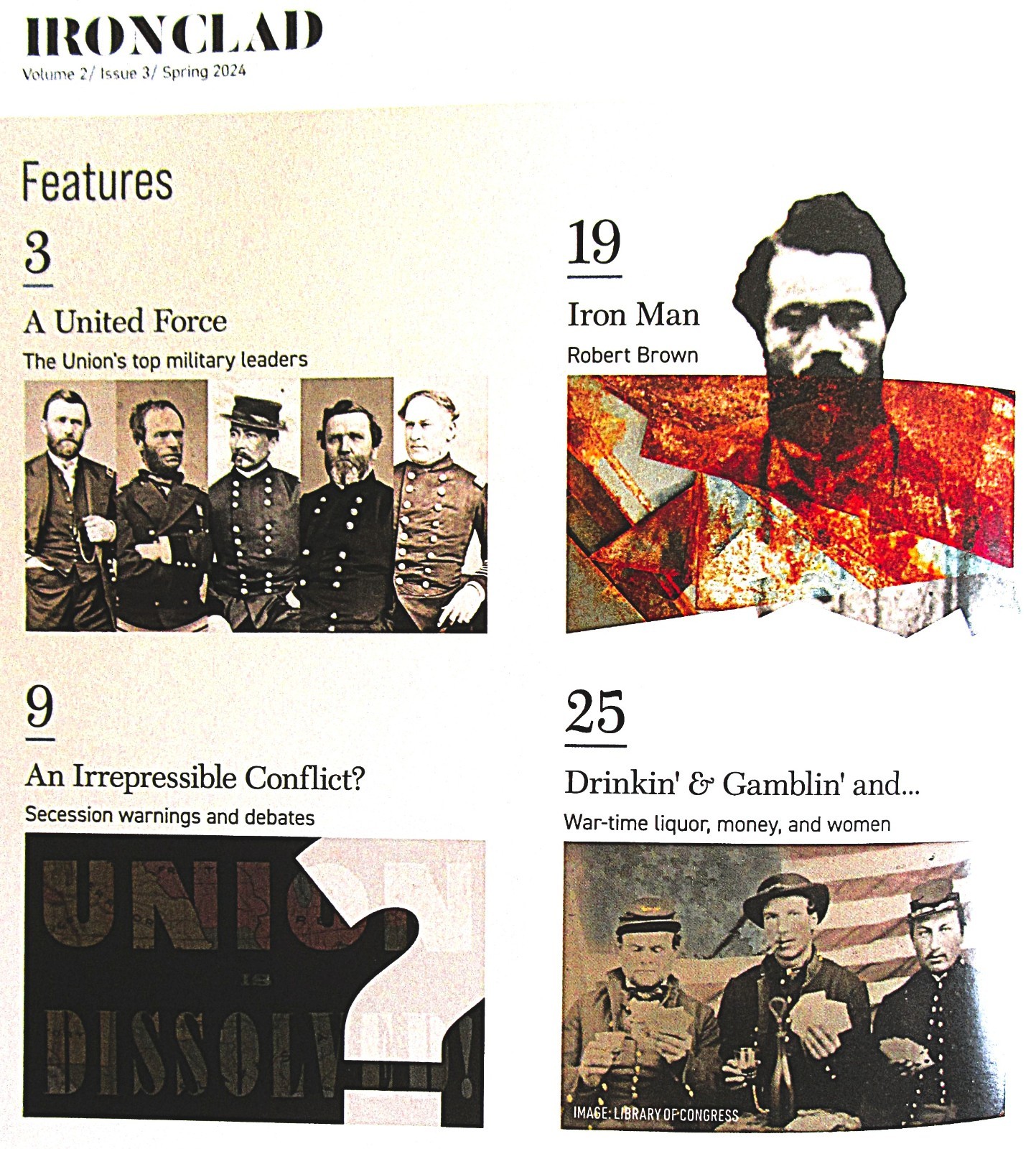 LOT 5 ISSUES~IRONCLAD: MAGAZINE of the AMERICAN CIVIL WAR MUSEUM~2023-2025~FINE
