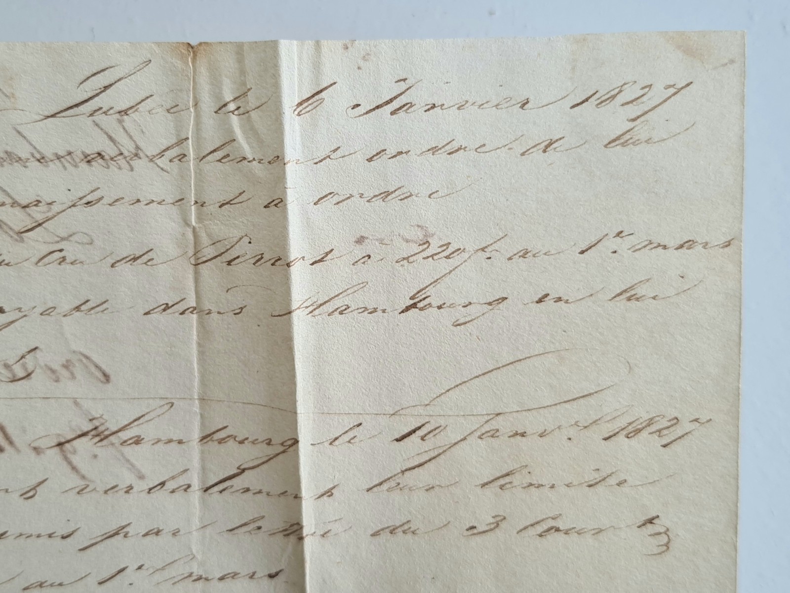 Old Letter Mail January 10 1827 Hamburg Bordeaux Germany By Givet