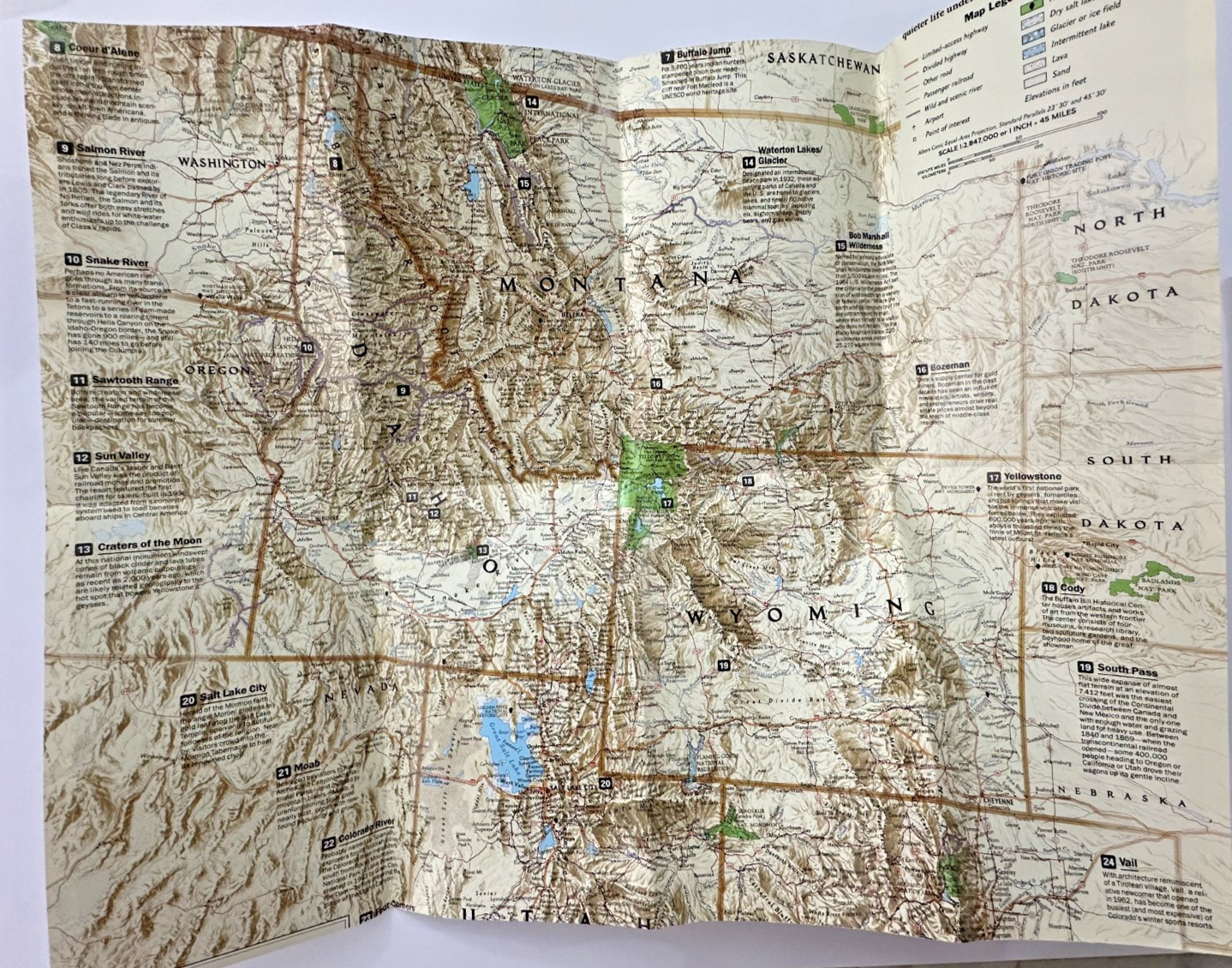 Heart Of The Rockies National Geographic Map From July 1995 Rocky Mountains