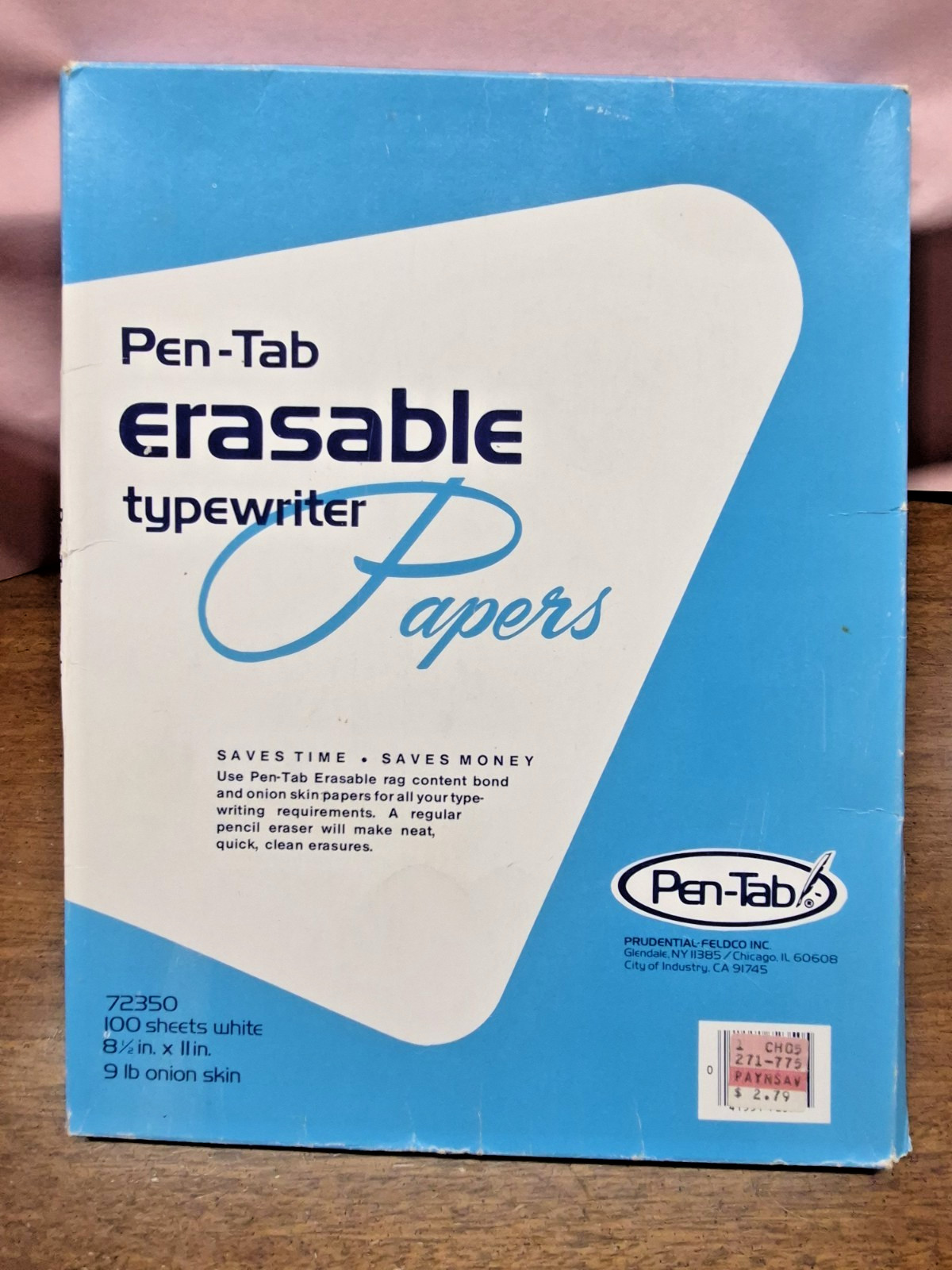 Vtg 70s/80s Pen-Tab Erasable Typewriter Paper 8 1/2 x 11″ – Abt 75 Pages