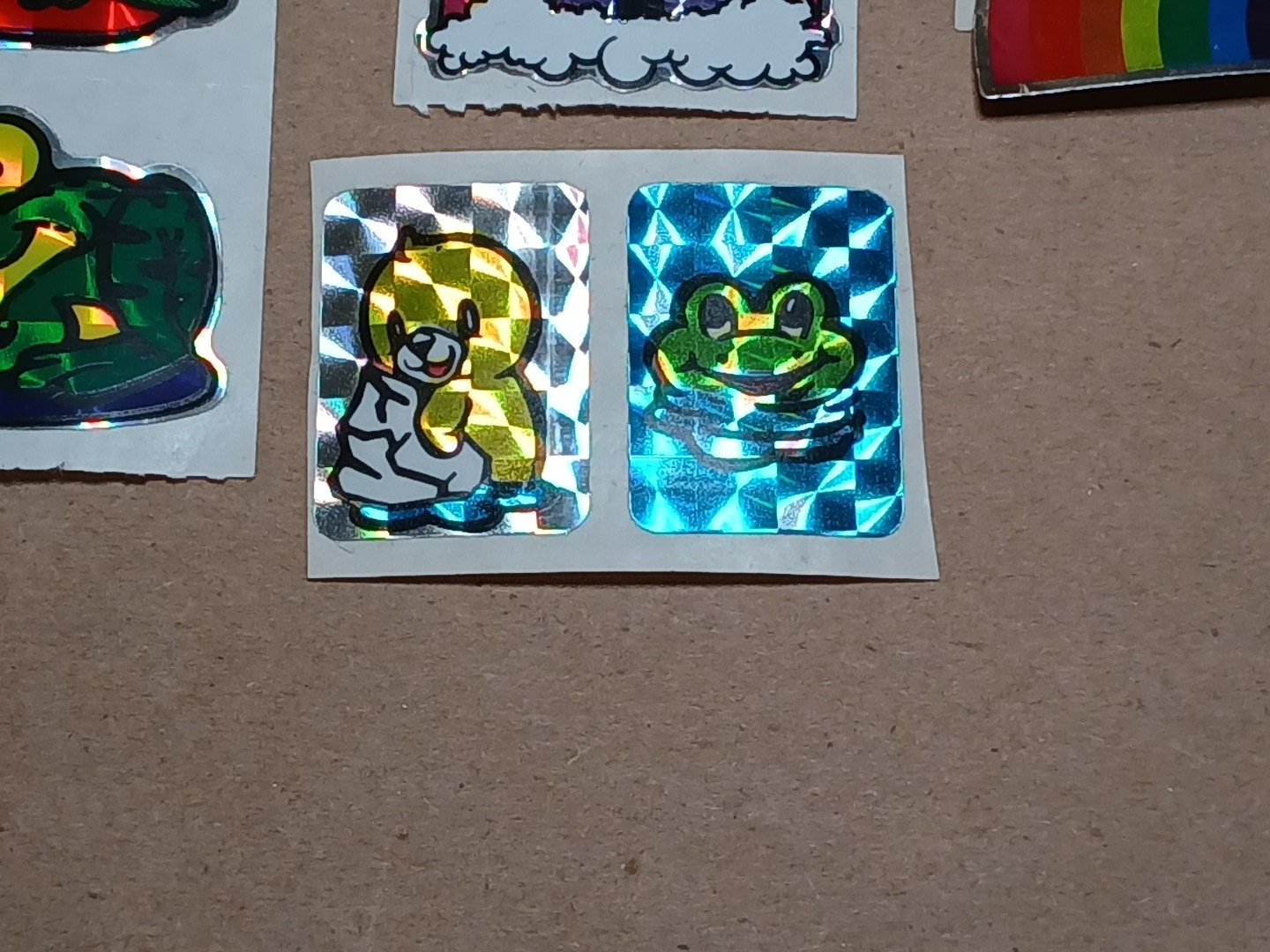Vintage 1980s Vending Machine Prism Sticker Lot Frog Rainbow Checkerboard VTG