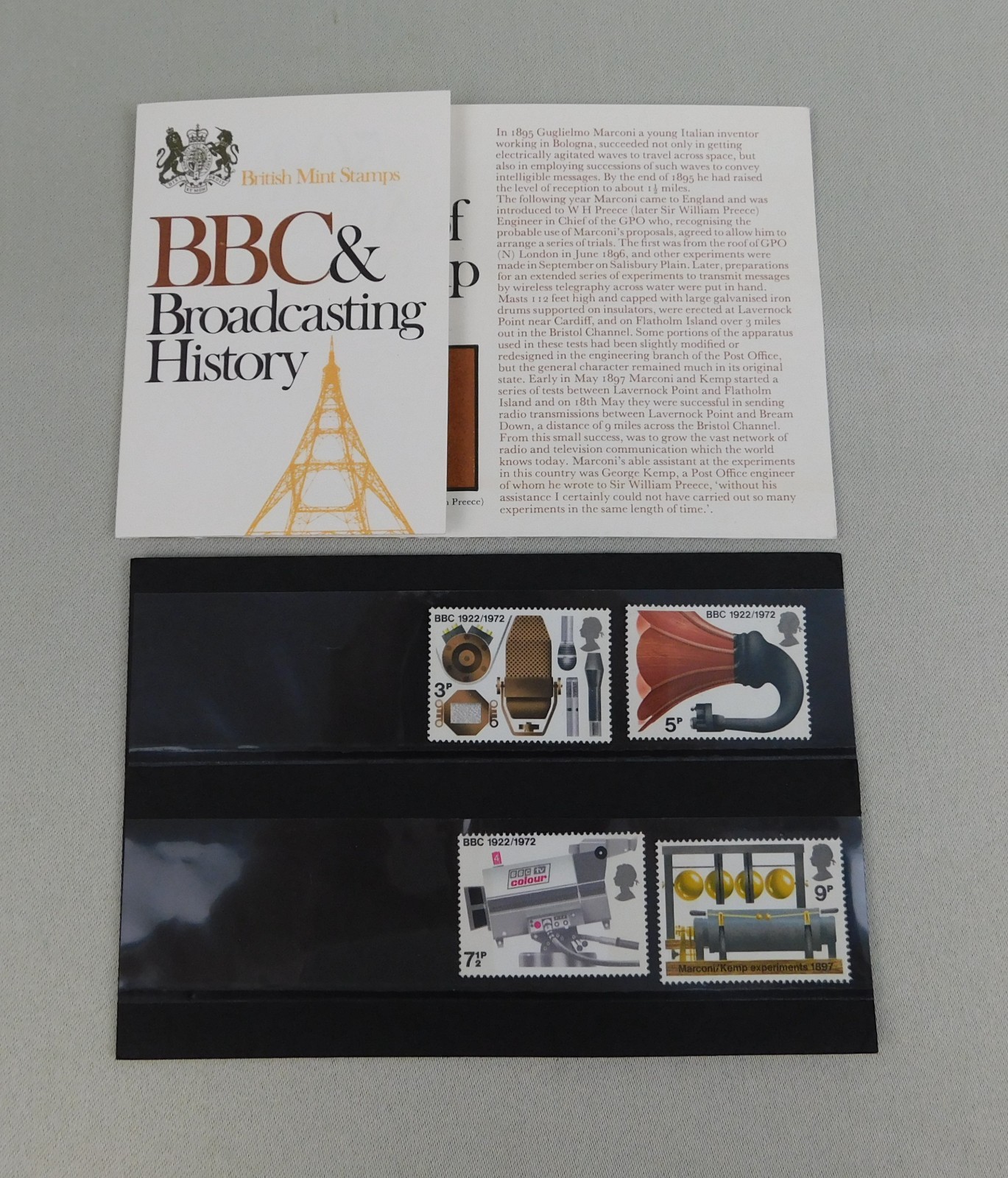 BBC Broadcasting History British Presentation Pack #43 1972 British Mint Stamps