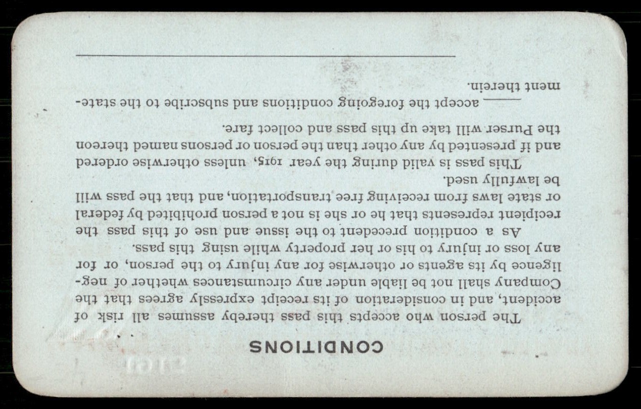 Vintage 1915 Catskill NY Steamboat Line Pass