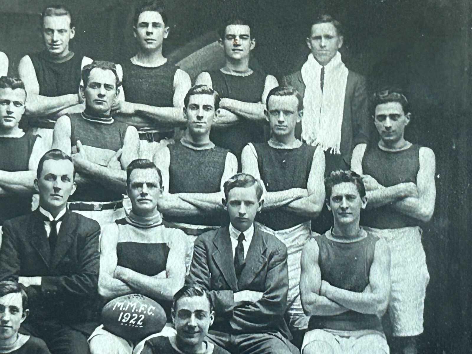 MMFC 1922 Football Club Photo B + W Adelaide Australia Photograph 3 x 4-5/8 Vtg