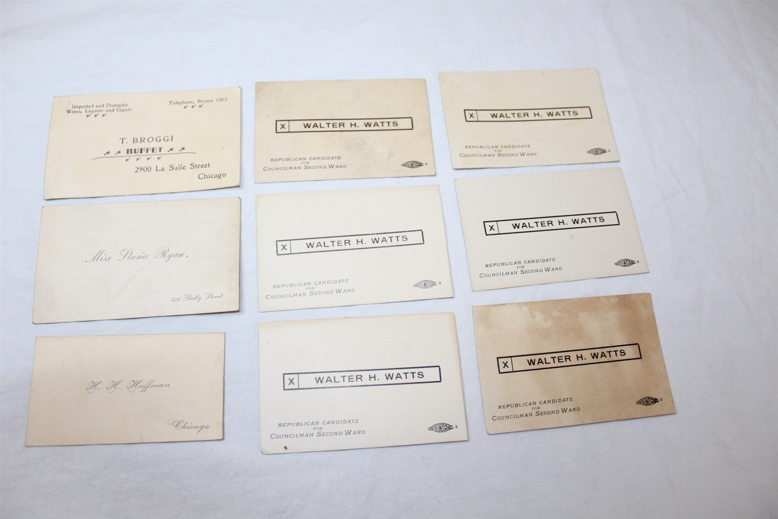 Business & Political Cards Lot of 9 – 4 Different Antique