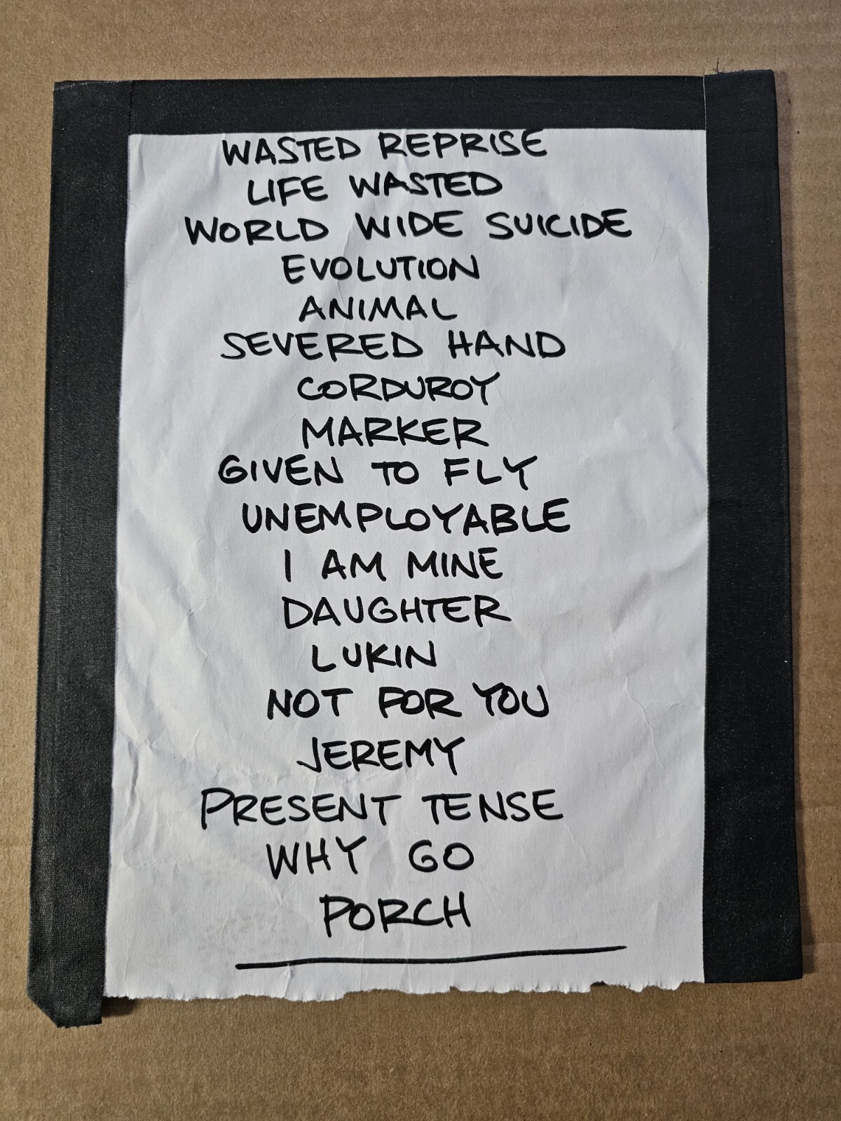 Pearl Jam Original Concert Setlist Camden 2006 Concert Eddie Vedder Written