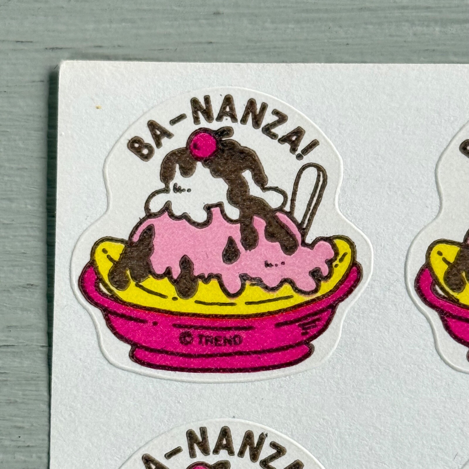 Vintage Trend Ba-nanza Banana Split Scratch n Sniff Stickers Sheet 1980s Matte