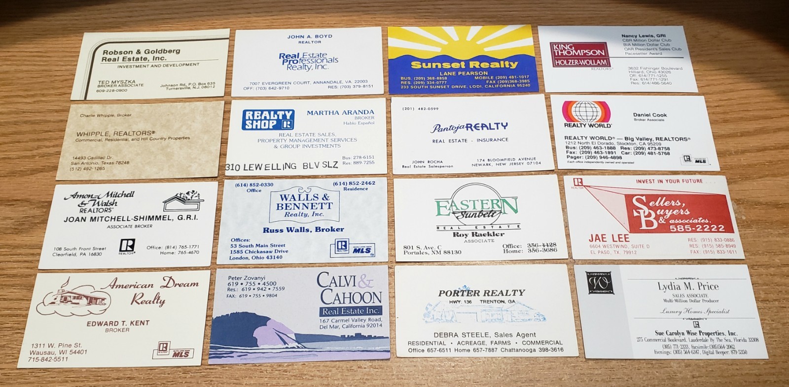 🔥 LOT of 100 REALTOR/REALTY Related BUSINESS CARDS for BUSINESS CARD COLLECTION