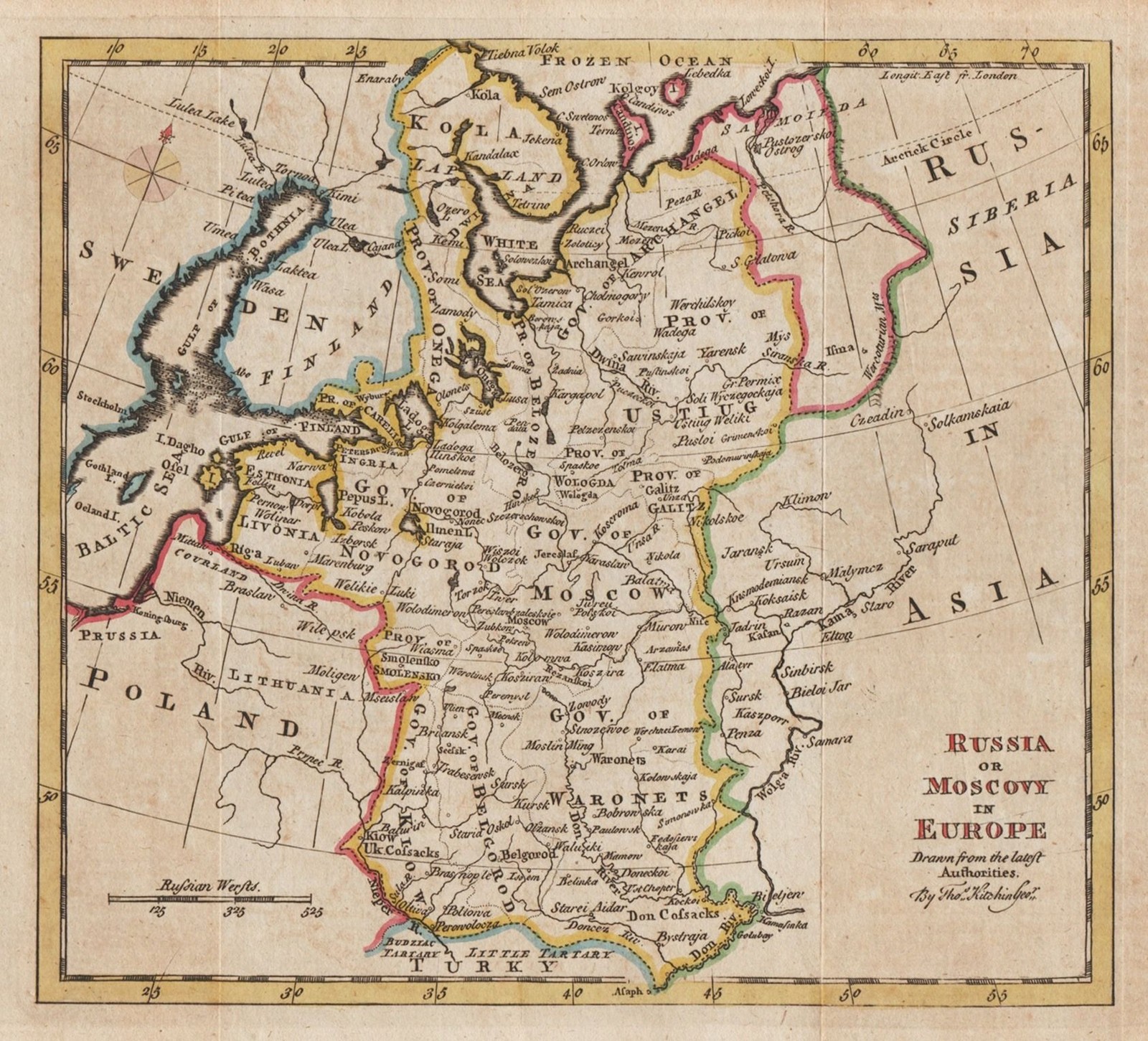 Russia Ukraine Russian Federation Map Kitchin Engraving 1780