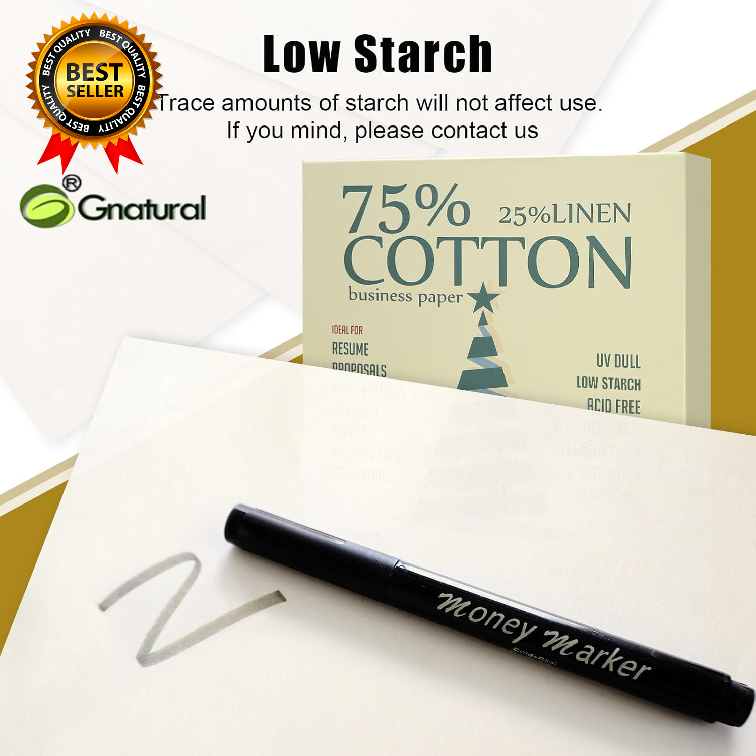 75% Cotton 25% Linen Business Paper Ivory 85Gsm 8.5″W X 11″L Resume Paper Won’T